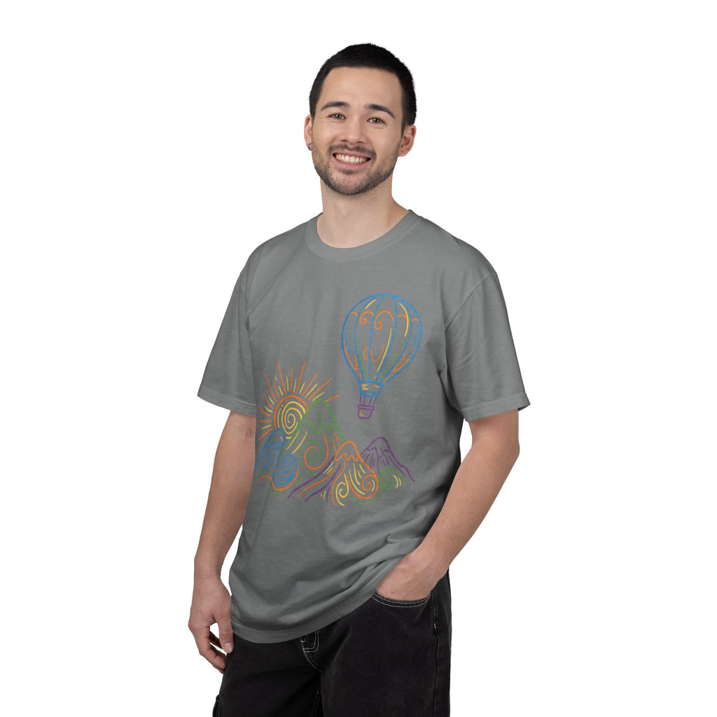 Hot Air Balloon Mountain Pastel T-Shirt
