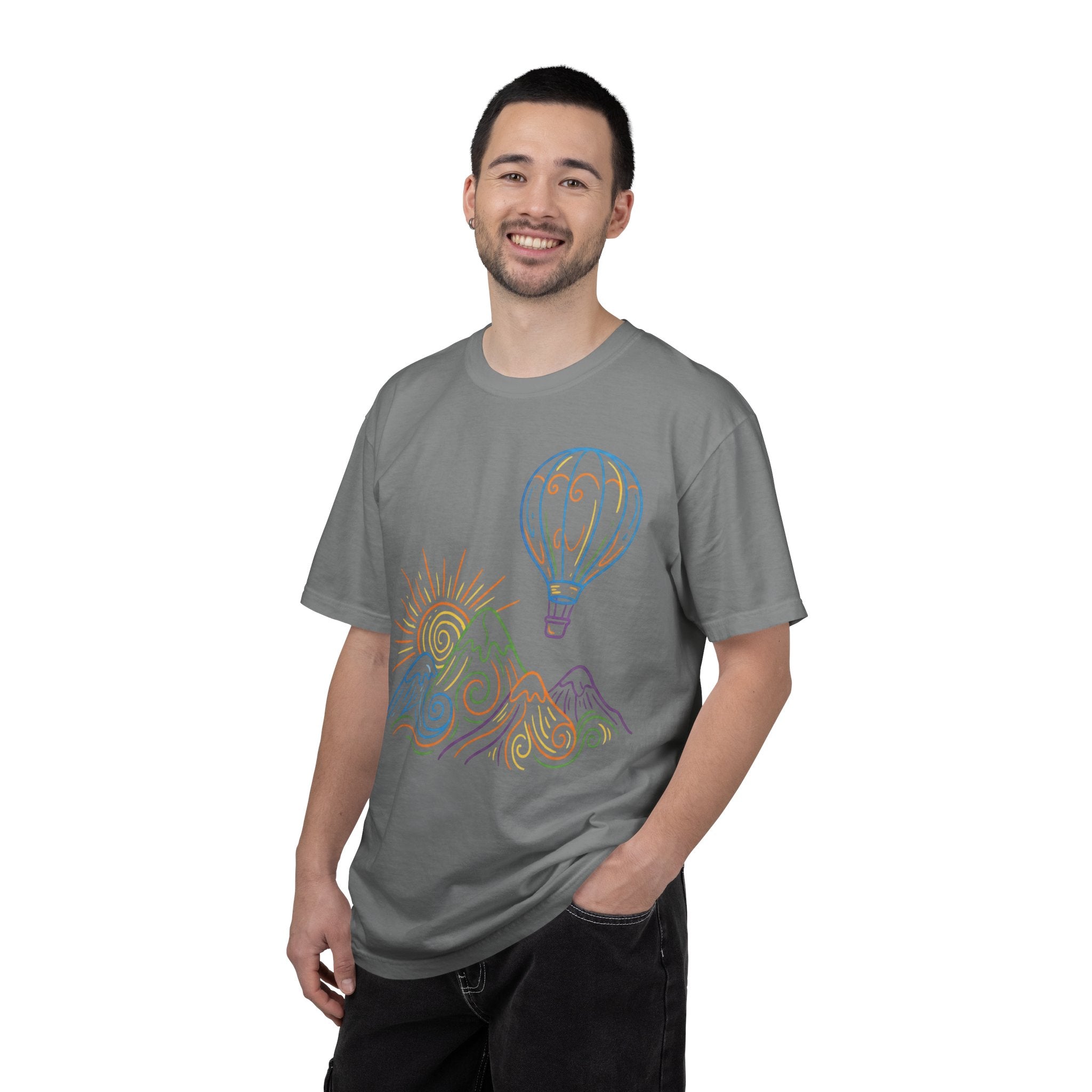 Hot Air Balloon Mountain Pastel T-Shirt