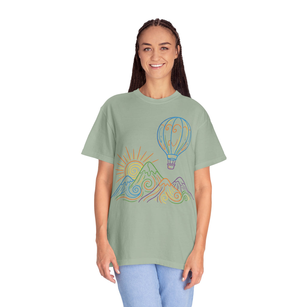 Hot Air Balloon Mountain Pastel T-Shirt