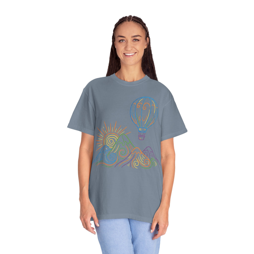 Hot Air Balloon Mountain Pastel T-Shirt