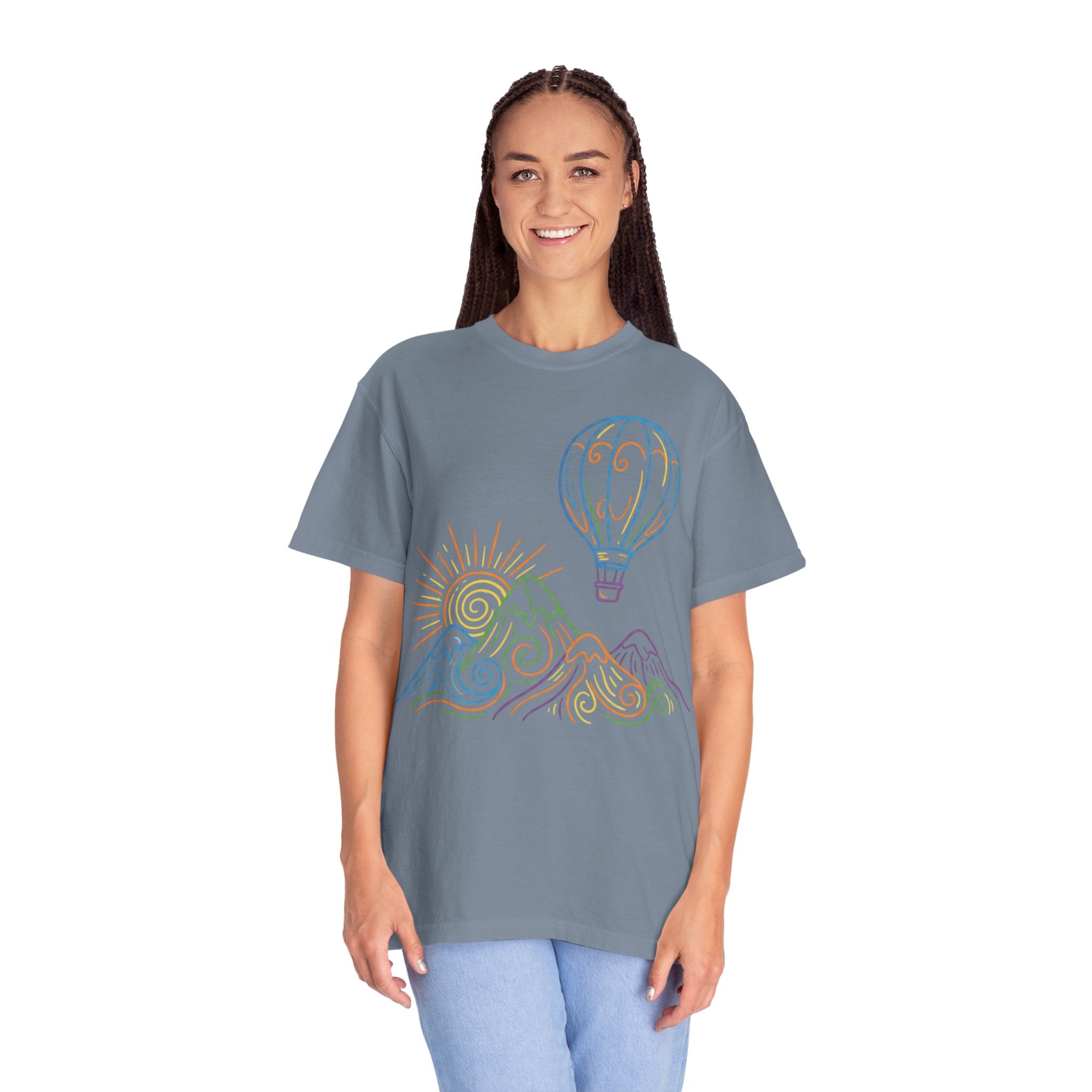 Hot Air Balloon Mountain Pastel T-Shirt