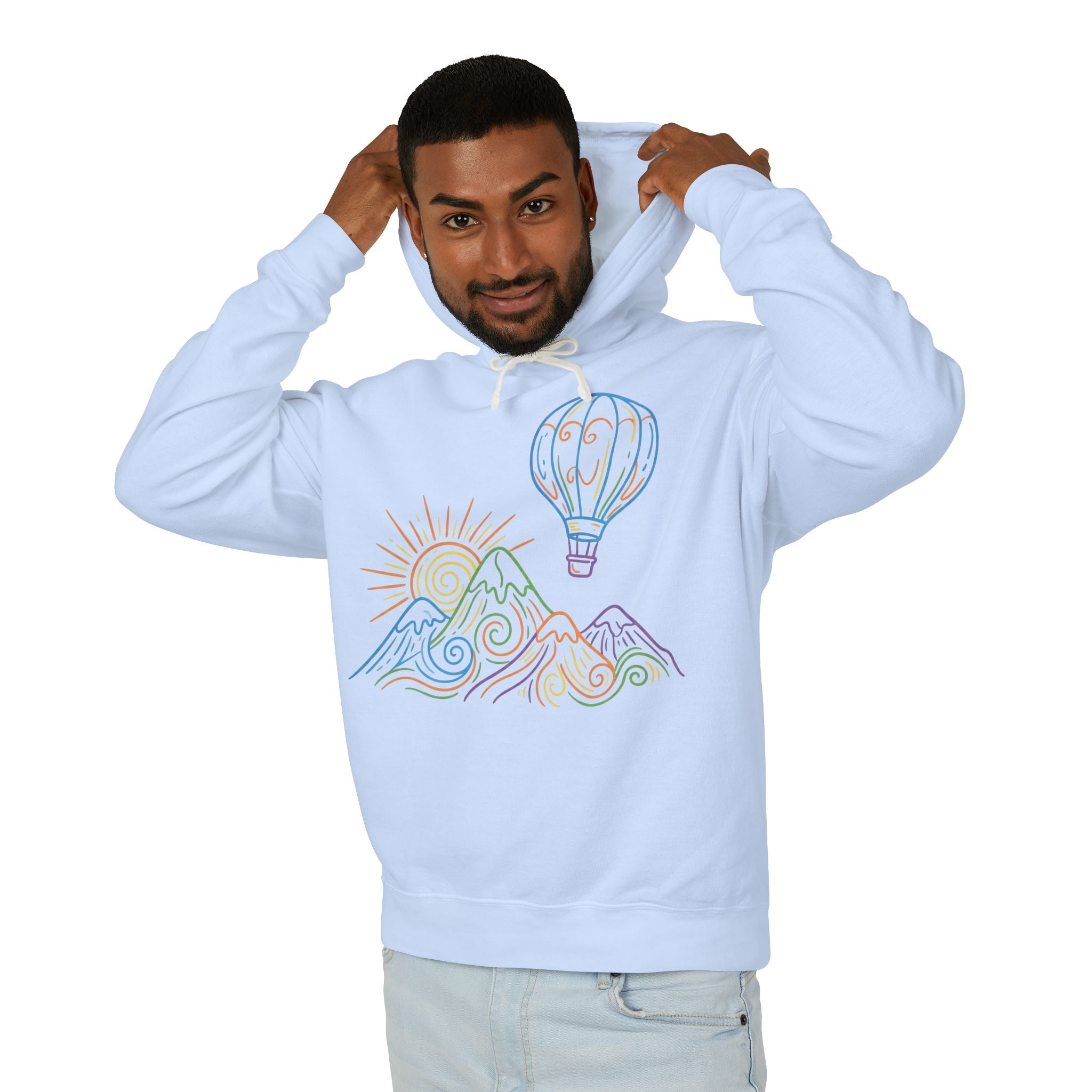 Hot Air Balloon Mountain Pastel Hoodie
