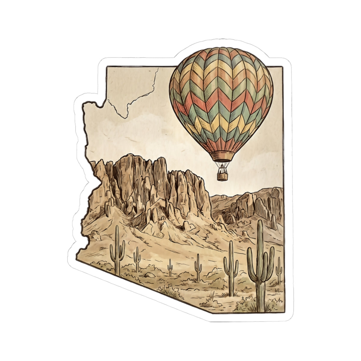 Grand Canyon Arizona Hot Air Balloon Sticker
