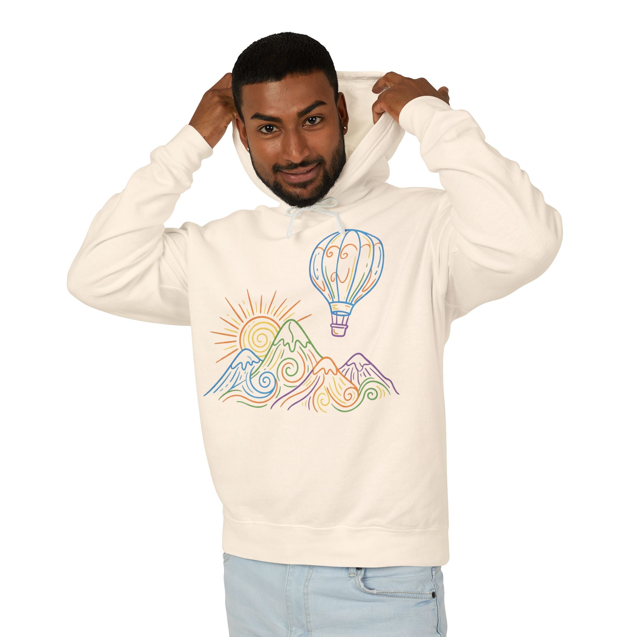Hot Air Balloon Mountain Pastel Hoodie