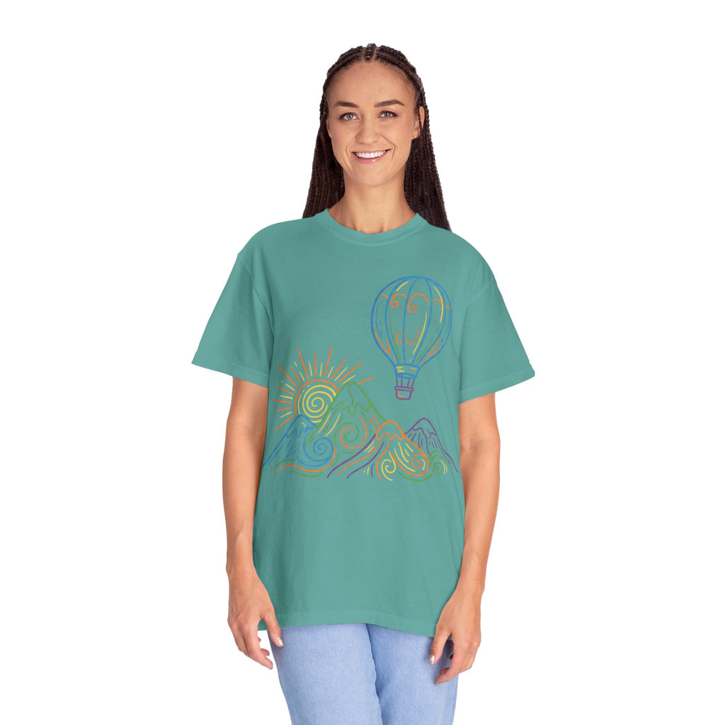 Hot Air Balloon Mountain Pastel T-Shirt