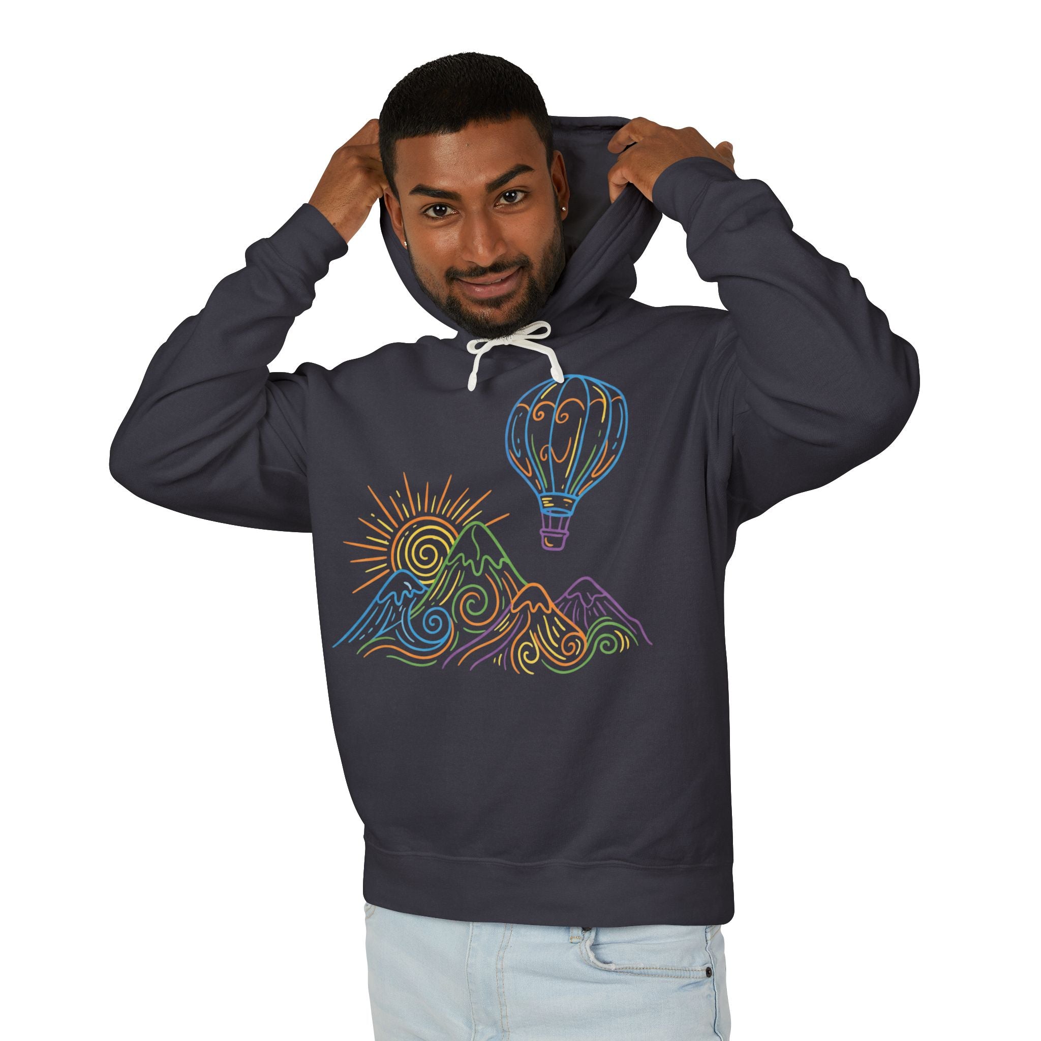 Hot Air Balloon Mountain Pastel Hoodie