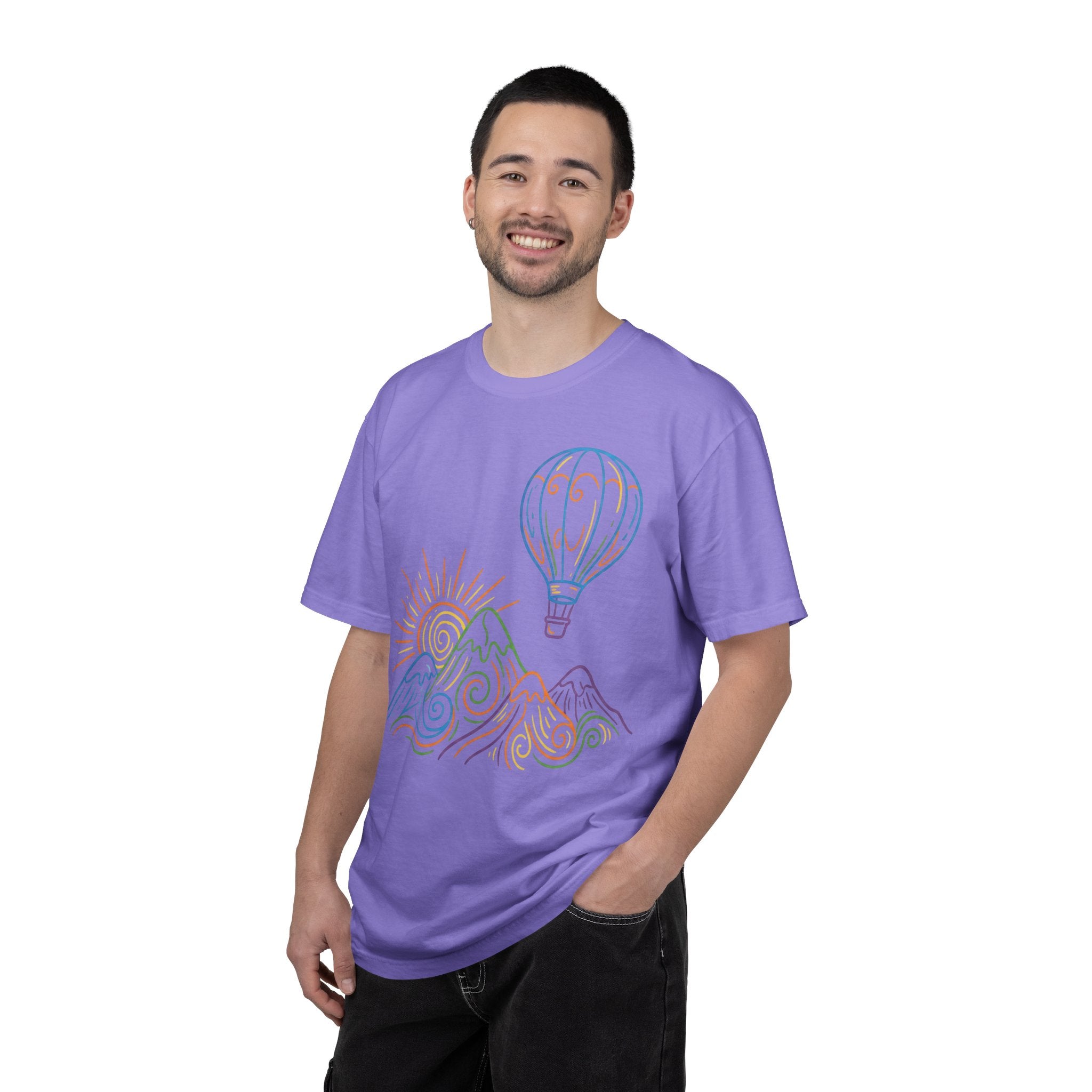 Hot Air Balloon Mountain Pastel T-Shirt