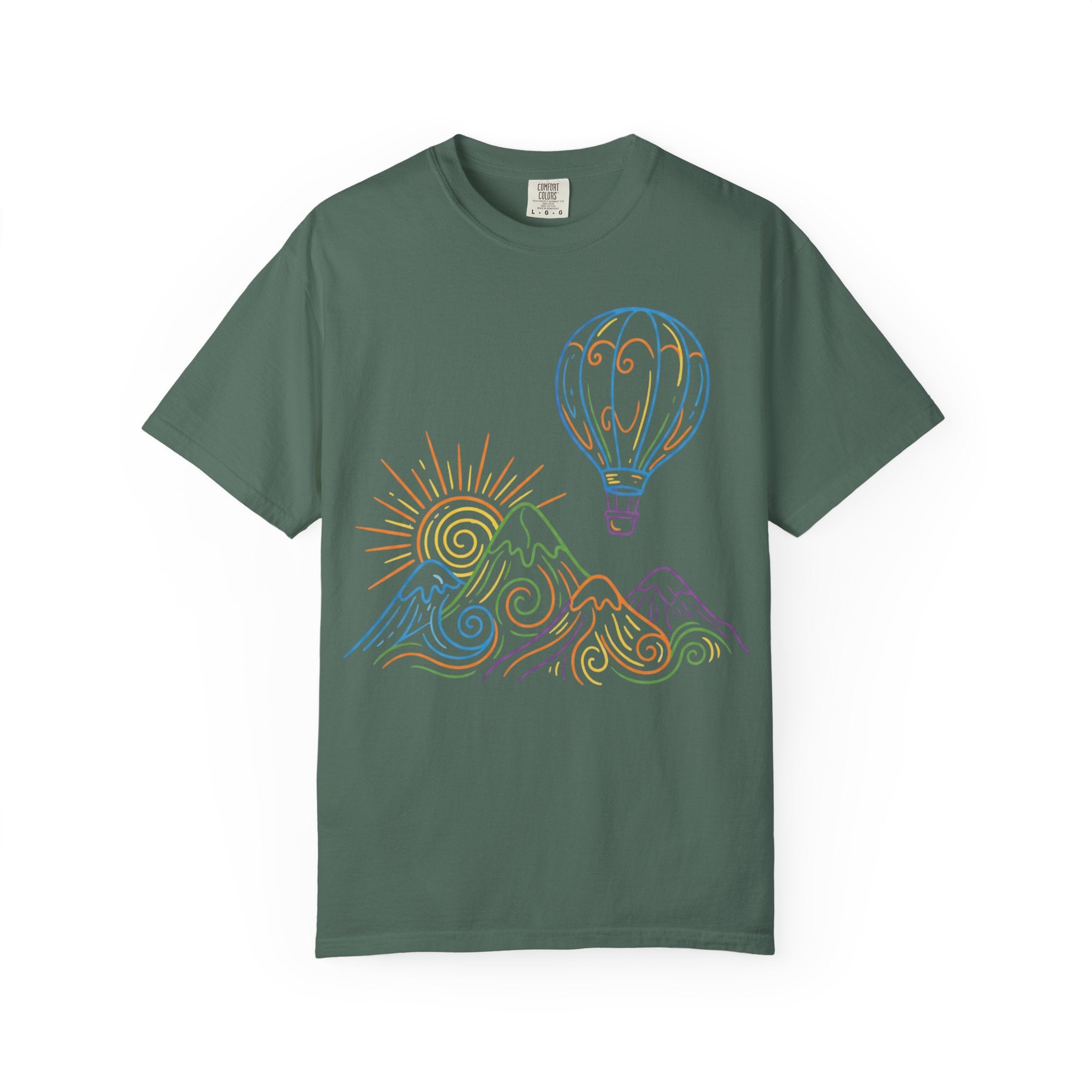 Hot Air Balloon Mountain Pastel T-Shirt