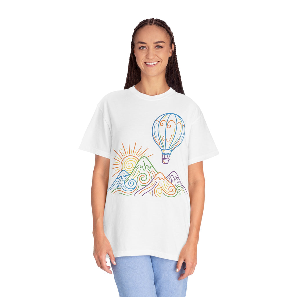 Hot Air Balloon Mountain Pastel T-Shirt