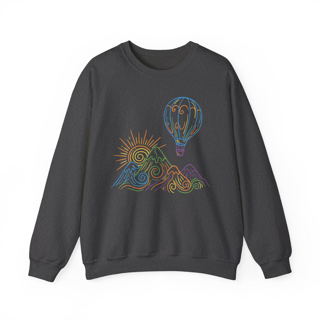 Hot Air Balloon Mountain Pastel Crewneck Sweatshirt