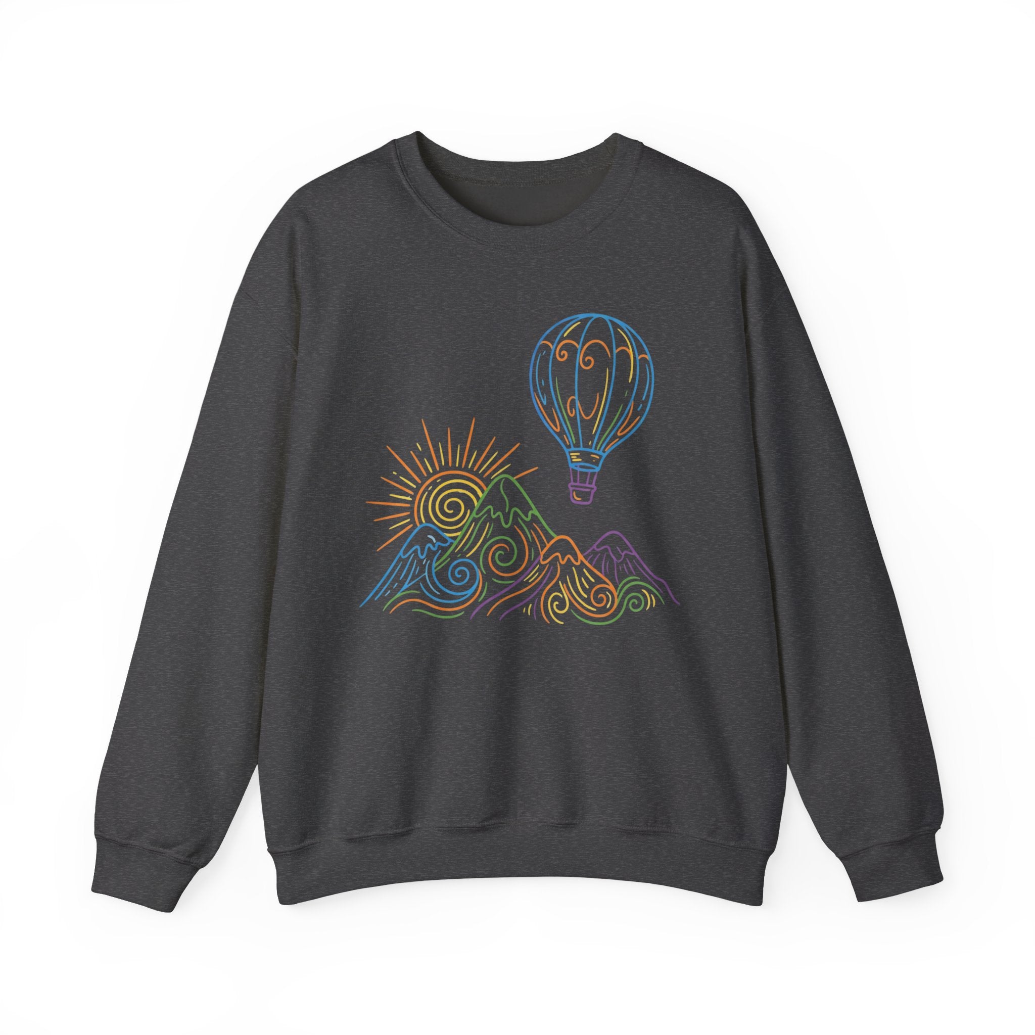 Hot Air Balloon Mountain Pastel Crewneck Sweatshirt
