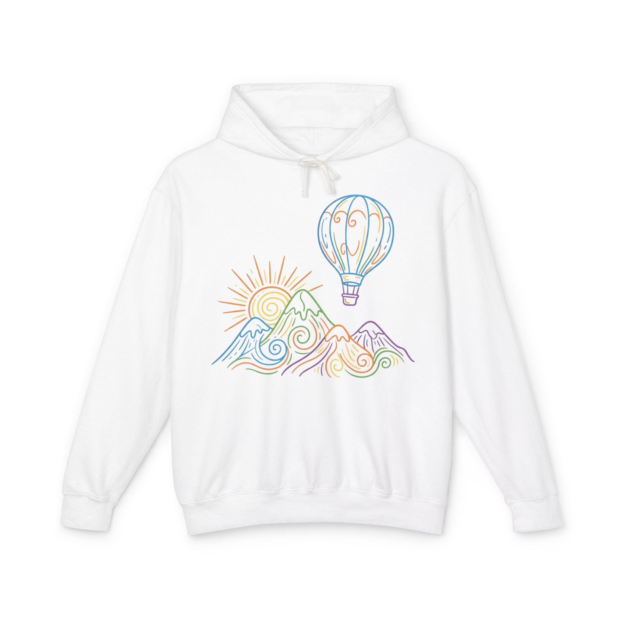 Hot Air Balloon Mountain Pastel Hoodie
