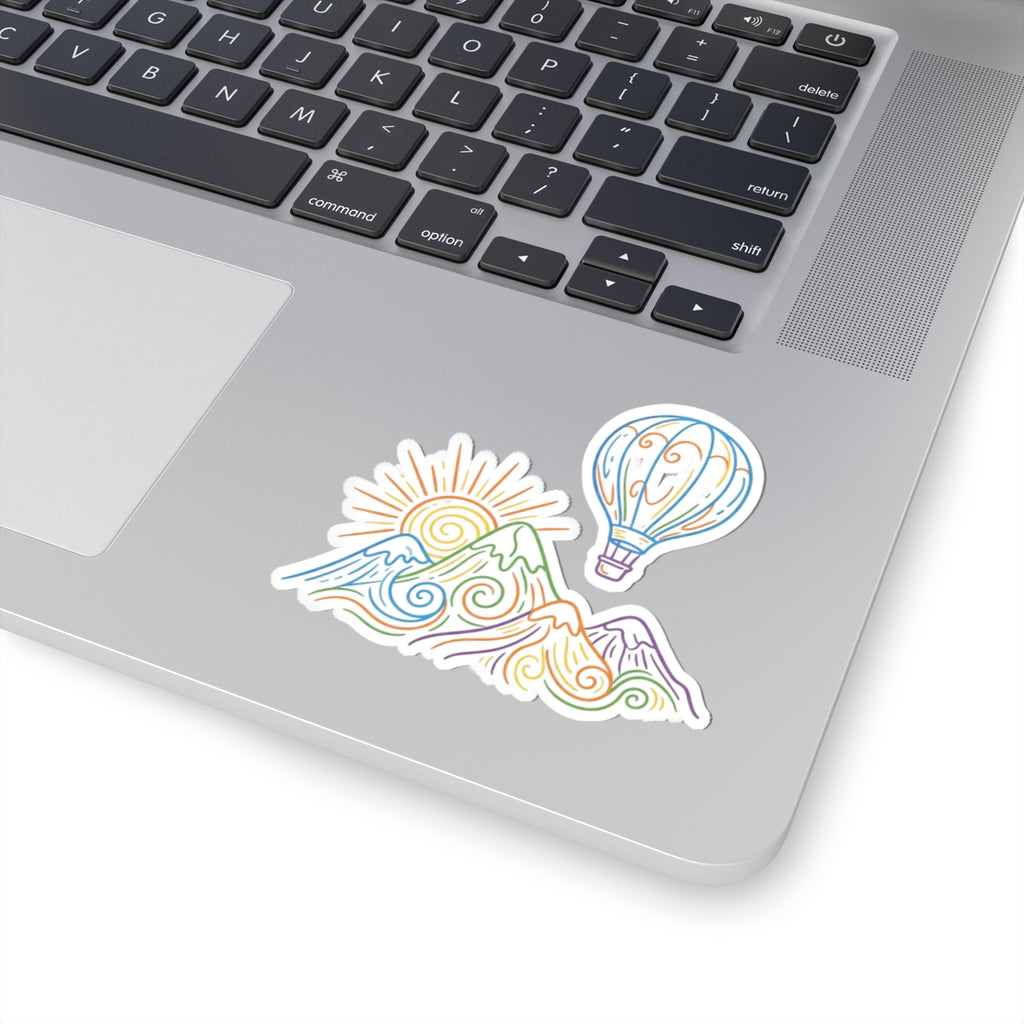 Hot Air Balloon Mountain Pastel Sticker