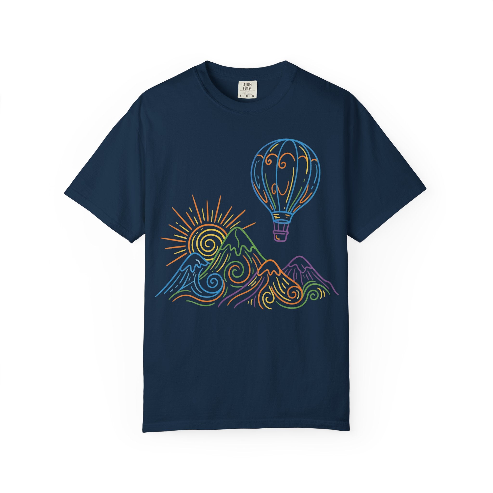Hot Air Balloon Mountain Pastel T-Shirt