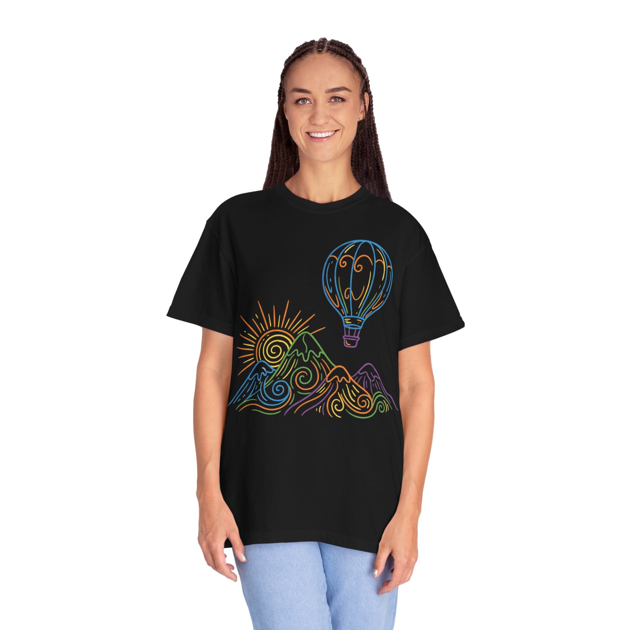 Hot Air Balloon Mountain Pastel T-Shirt