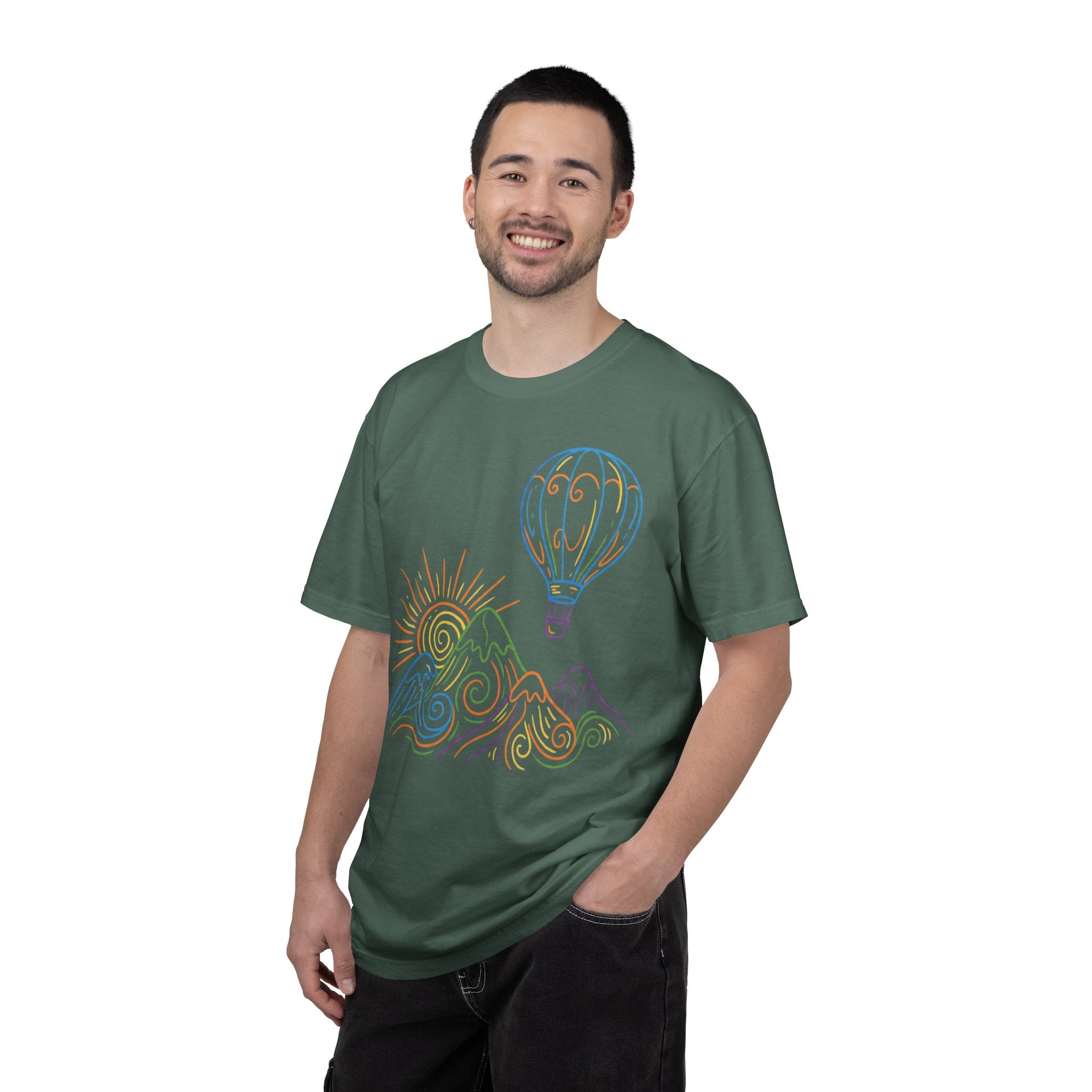 Hot Air Balloon Mountain Pastel T-Shirt