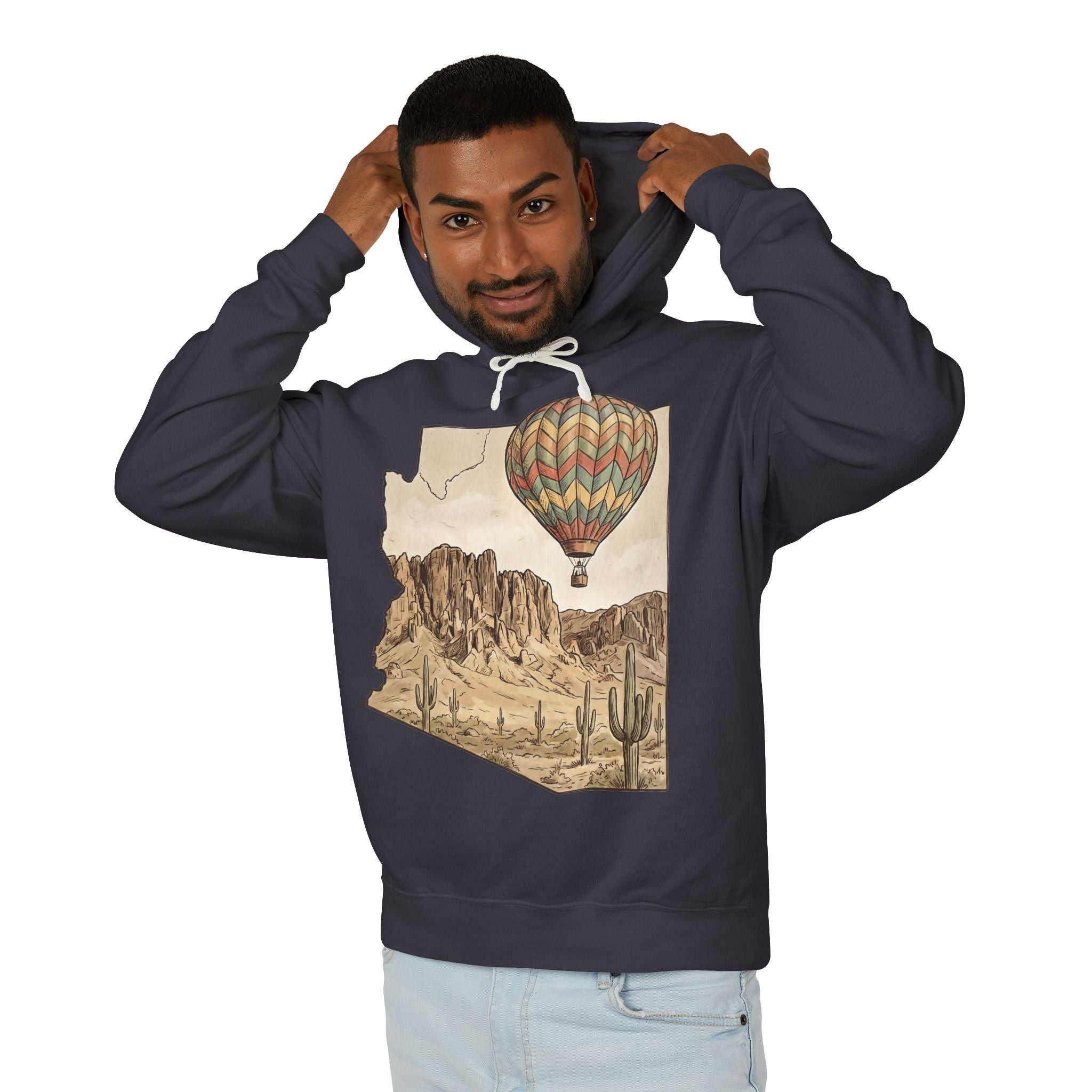 Grand Canyon Arizona Desert Hot Air Balloon Hoodie