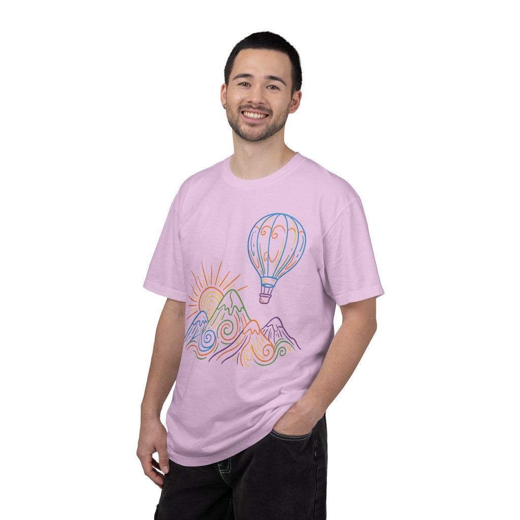 Hot Air Balloon Mountain Pastel T-Shirt