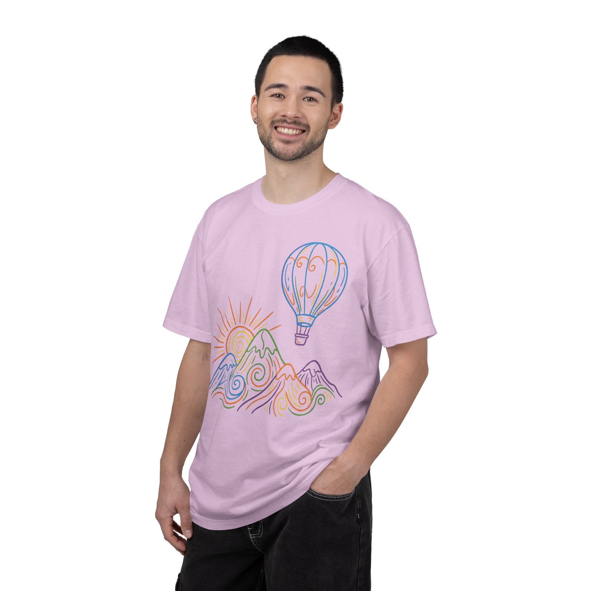 Hot Air Balloon Mountain Pastel T-Shirt