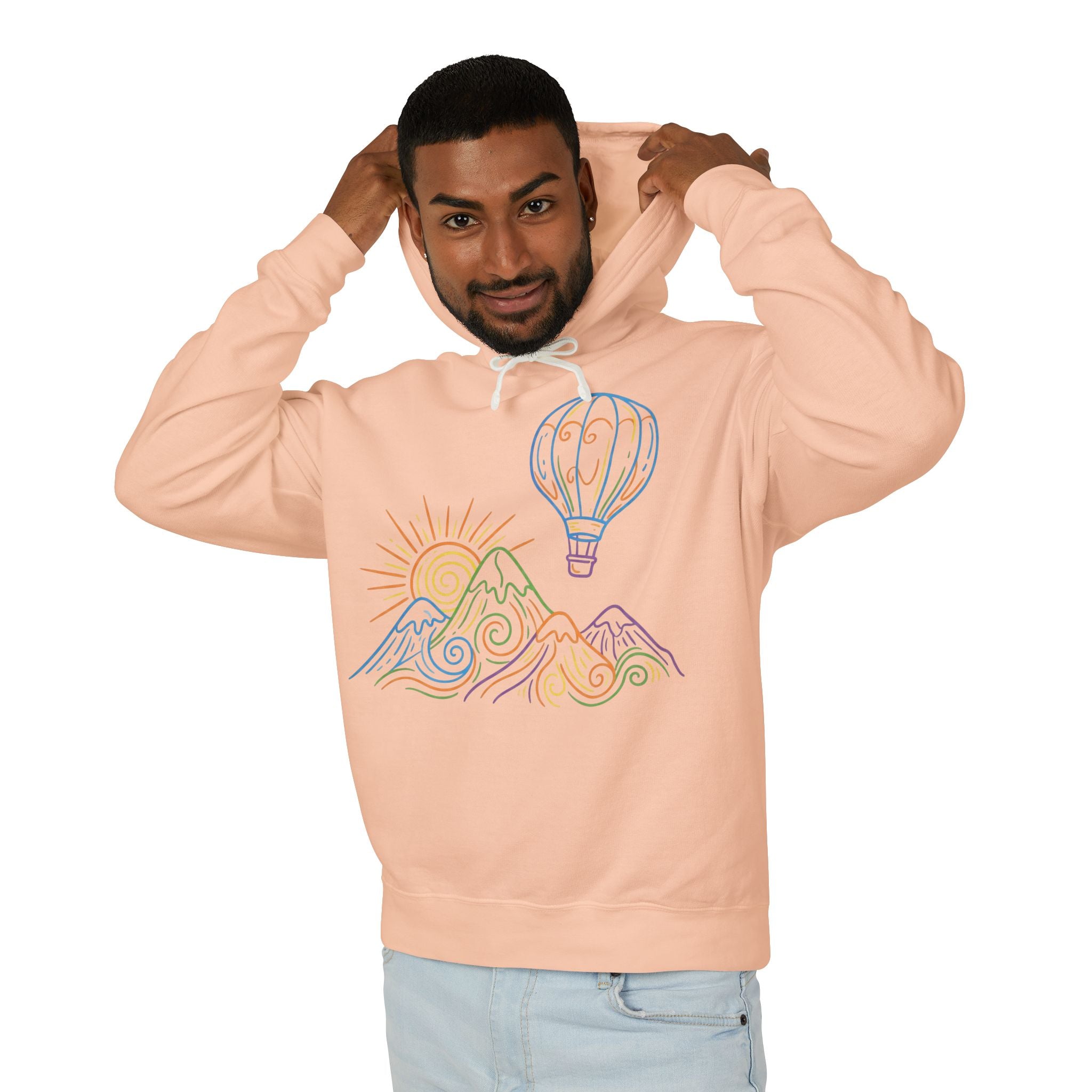 Hot Air Balloon Mountain Pastel Hoodie