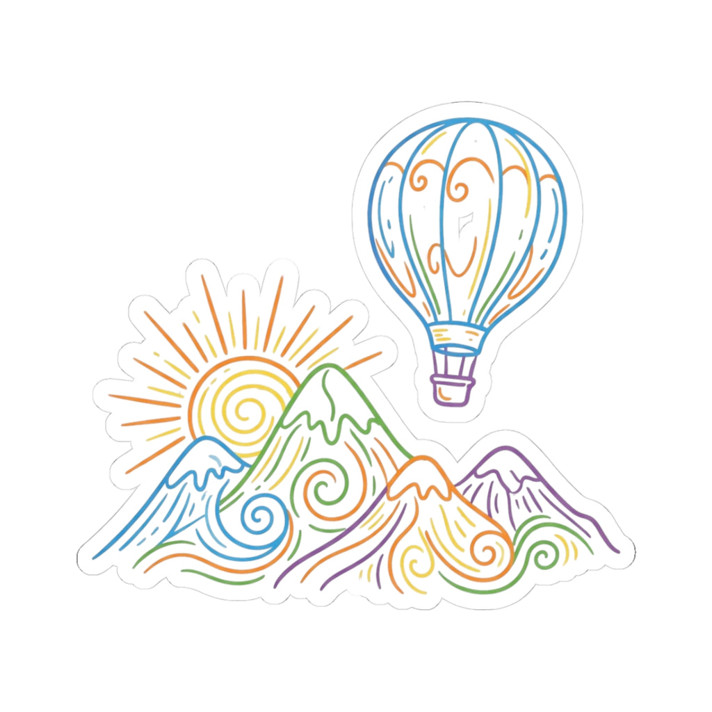 Hot Air Balloon Mountain Pastel Sticker