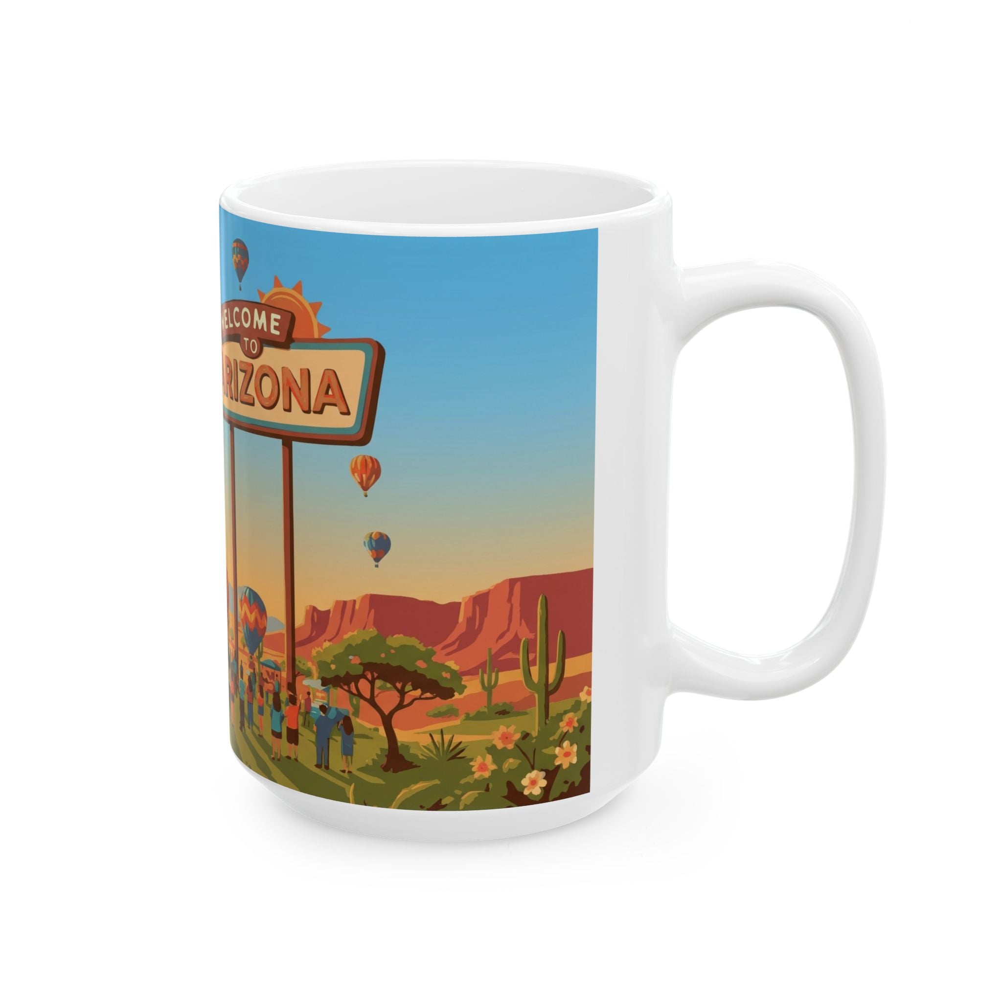 Arizona Hot Air Balloon Welcome to Arizona Ceramic Mug (15oz)