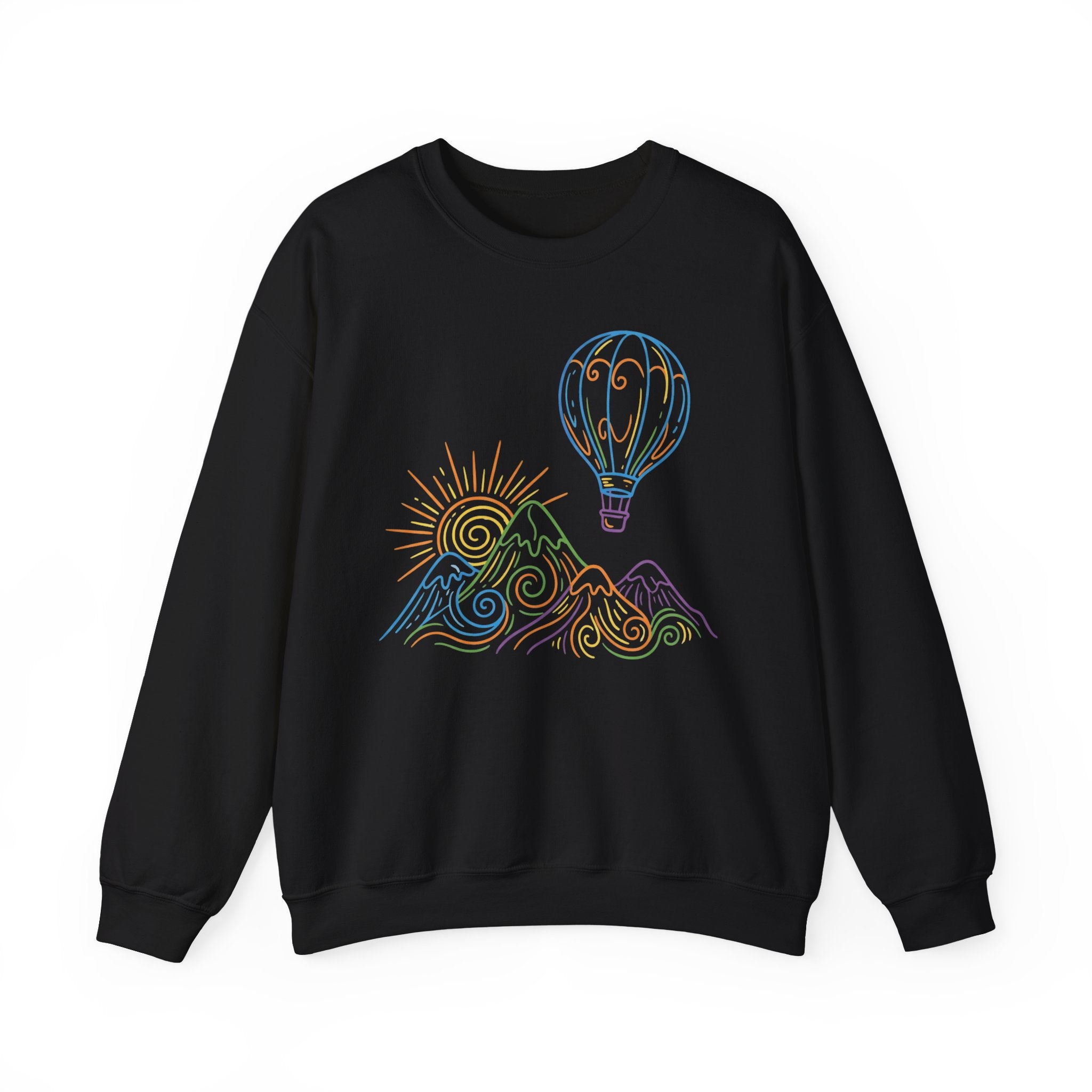 Hot Air Balloon Mountain Pastel Crewneck Sweatshirt