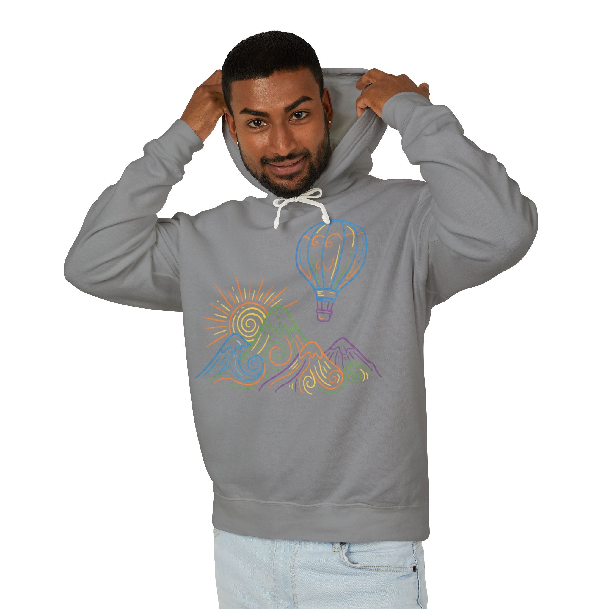 Hot Air Balloon Mountain Pastel Hoodie