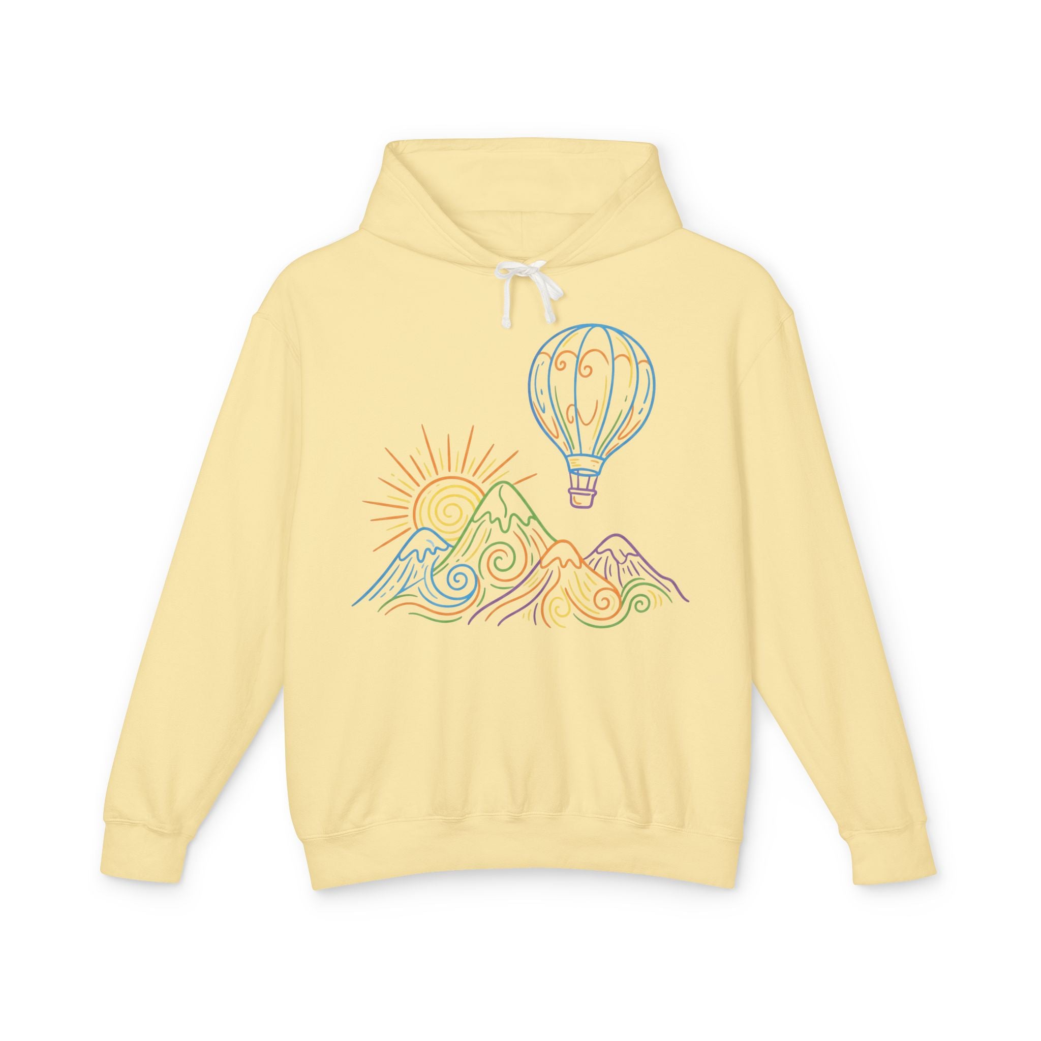 Hot Air Balloon Mountain Pastel Hoodie