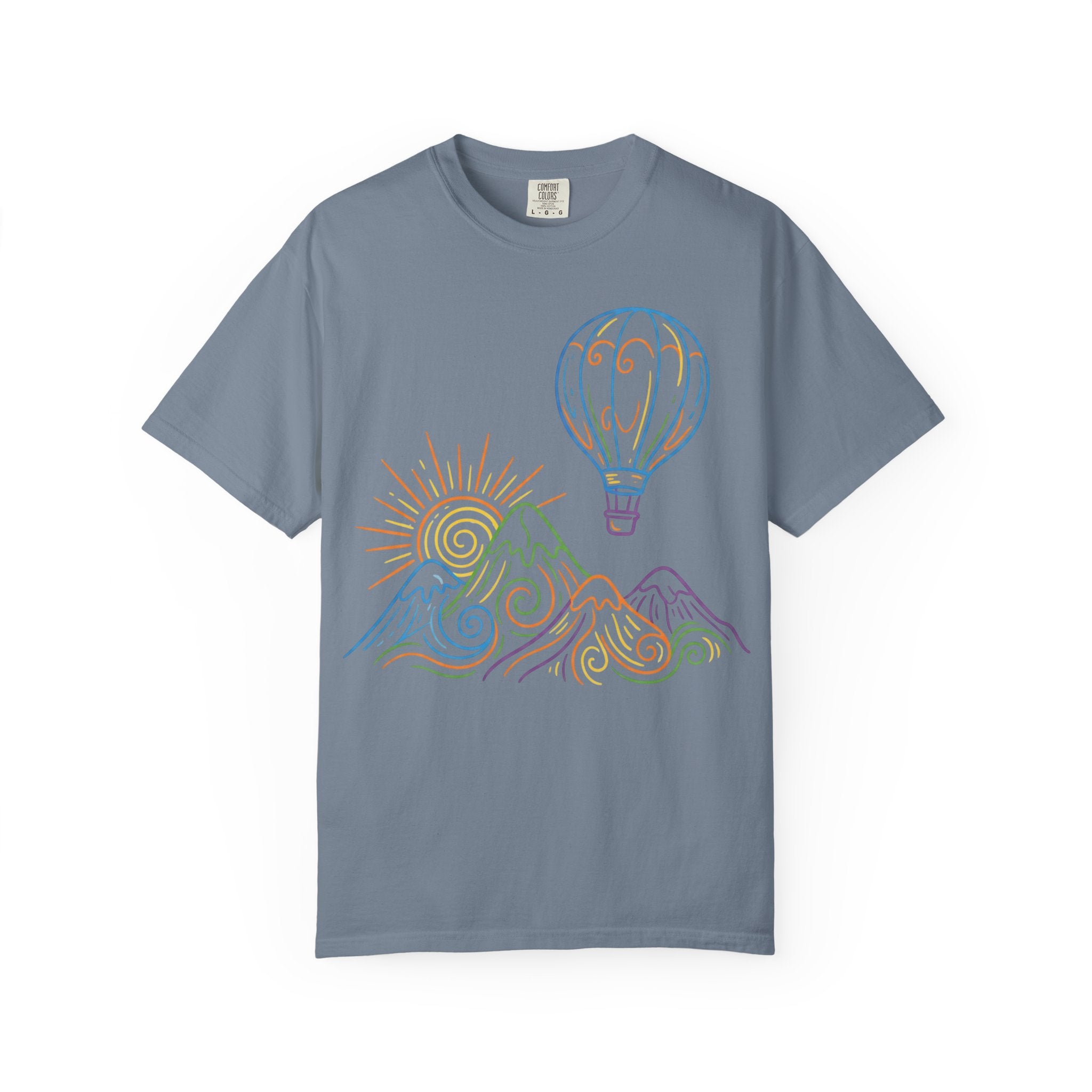 Hot Air Balloon Mountain Pastel T-Shirt