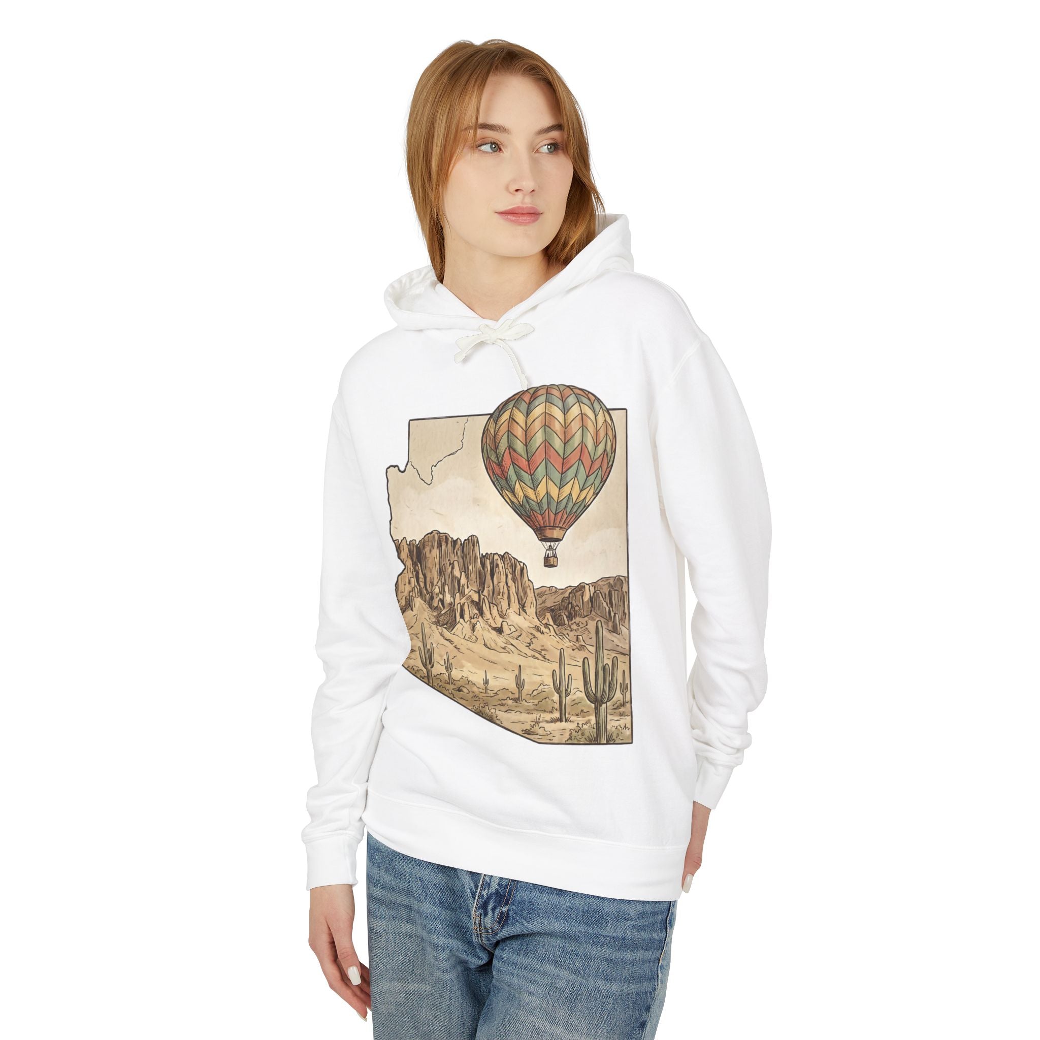 Grand Canyon Arizona Desert Hot Air Balloon Hoodie