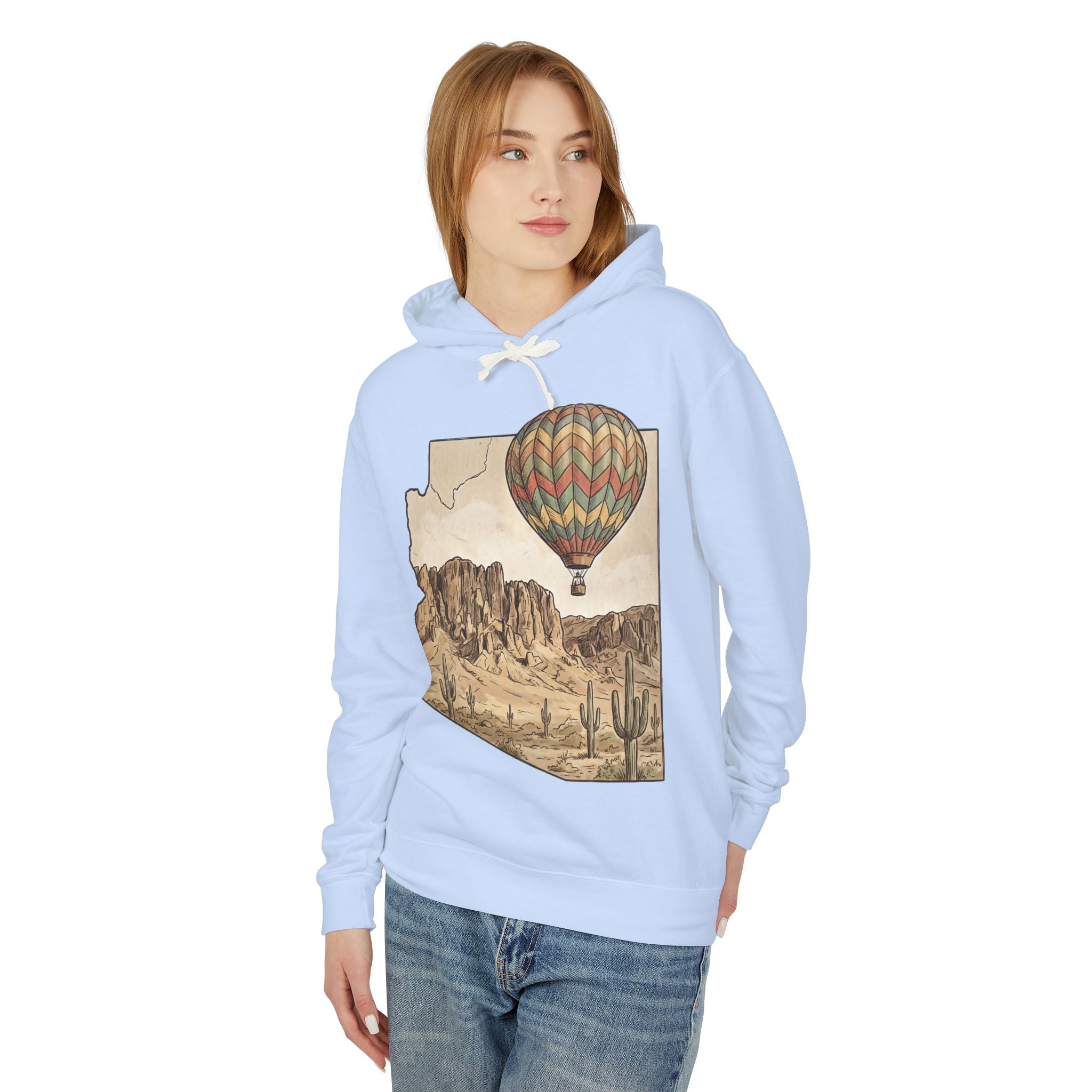 Grand Canyon Arizona Desert Hot Air Balloon Hoodie
