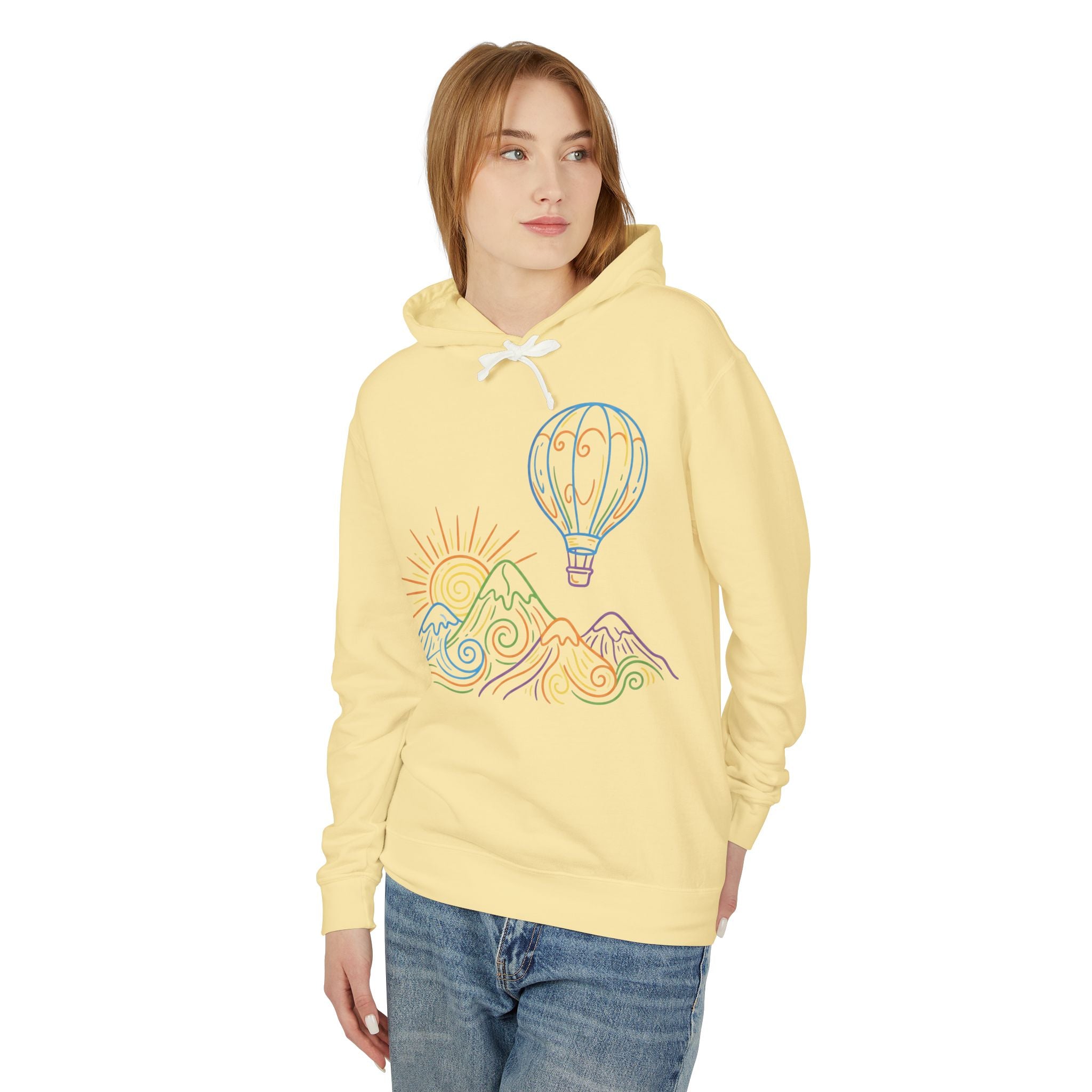 Hot Air Balloon Mountain Pastel Hoodie