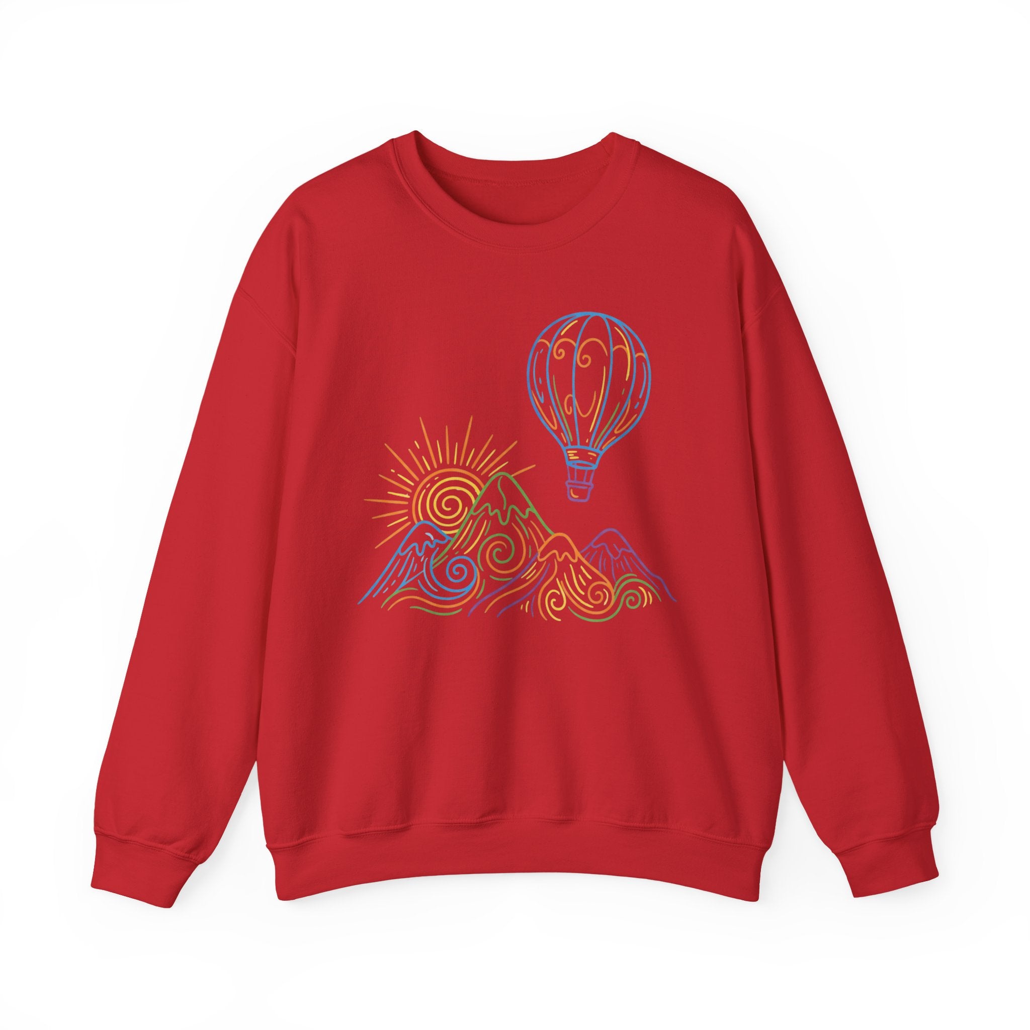 Hot Air Balloon Mountain Pastel Crewneck Sweatshirt