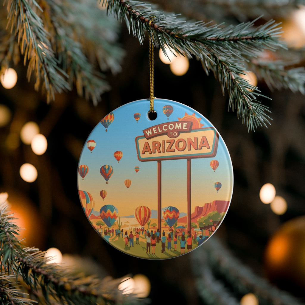 Arizona Hot Air Balloon Ceramic Ornament – Welcome to Arizona Souvenir