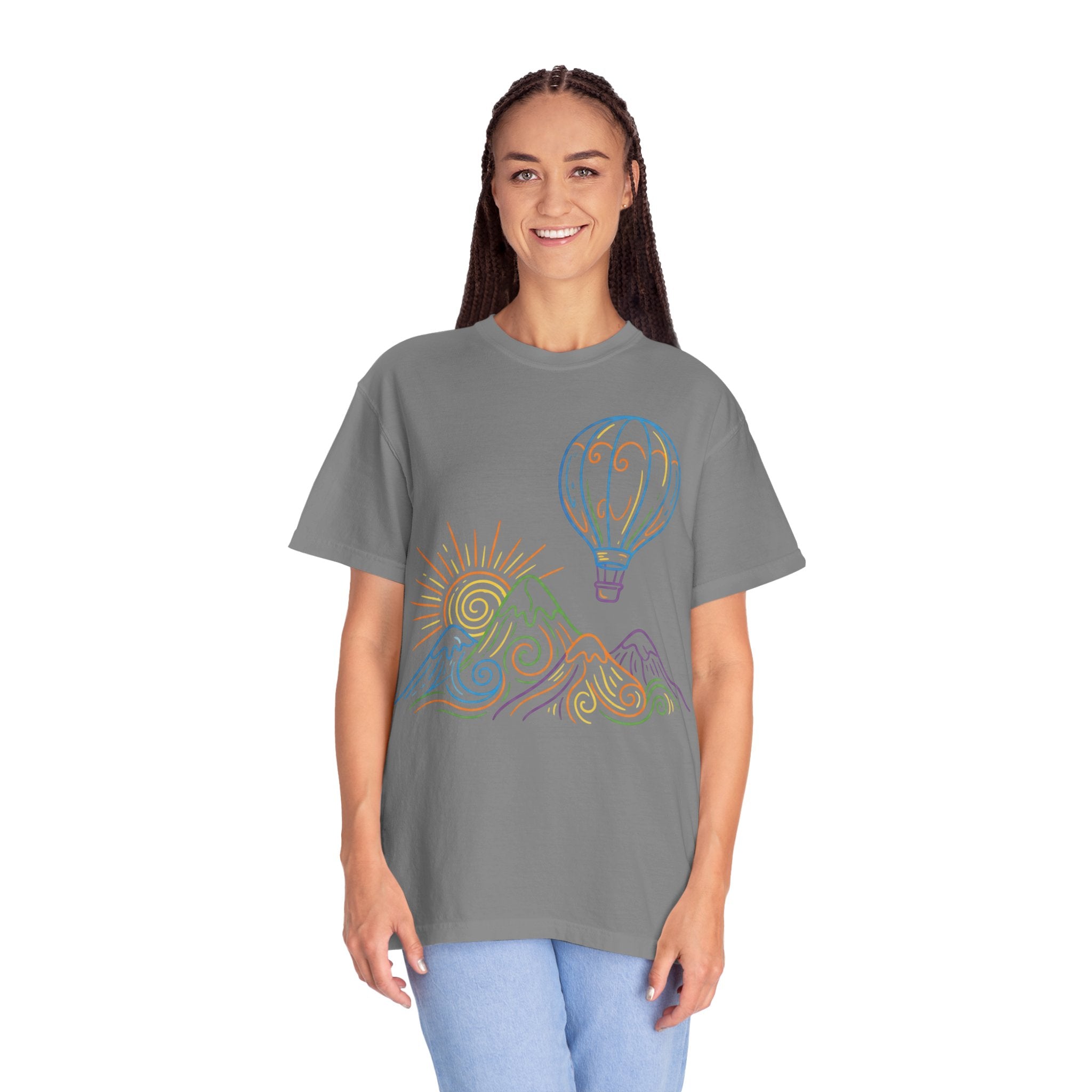 Hot Air Balloon Mountain Pastel T-Shirt