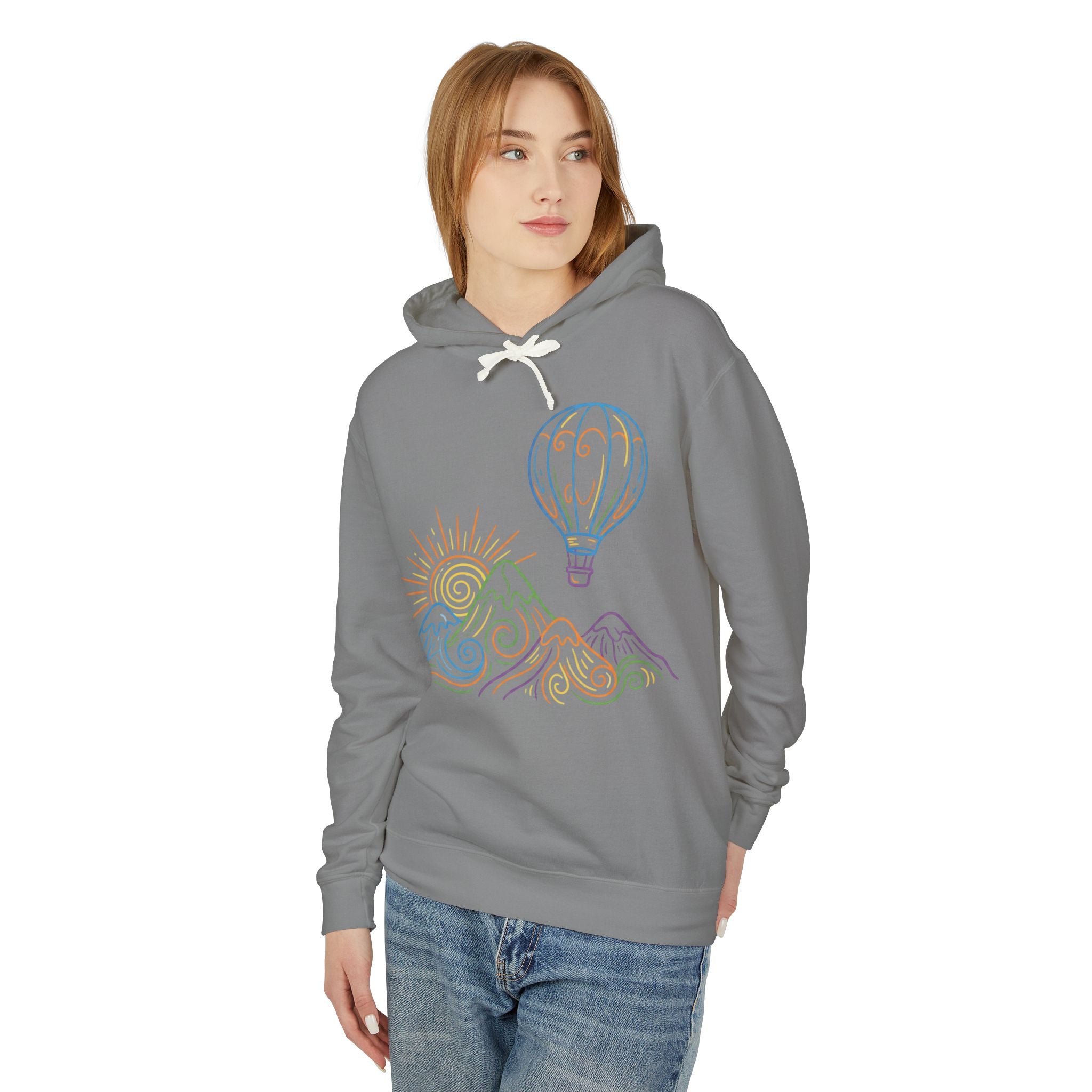 Hot Air Balloon Mountain Pastel Hoodie