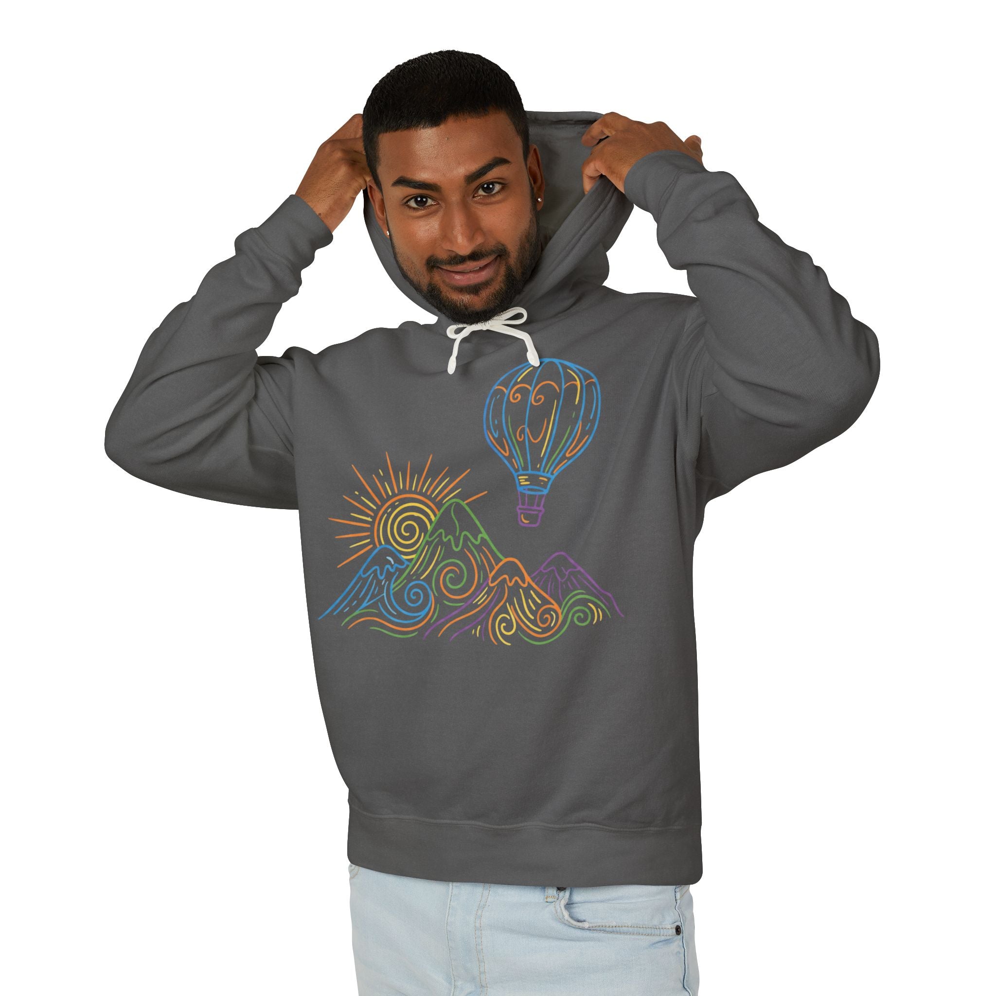 Hot Air Balloon Mountain Pastel Hoodie