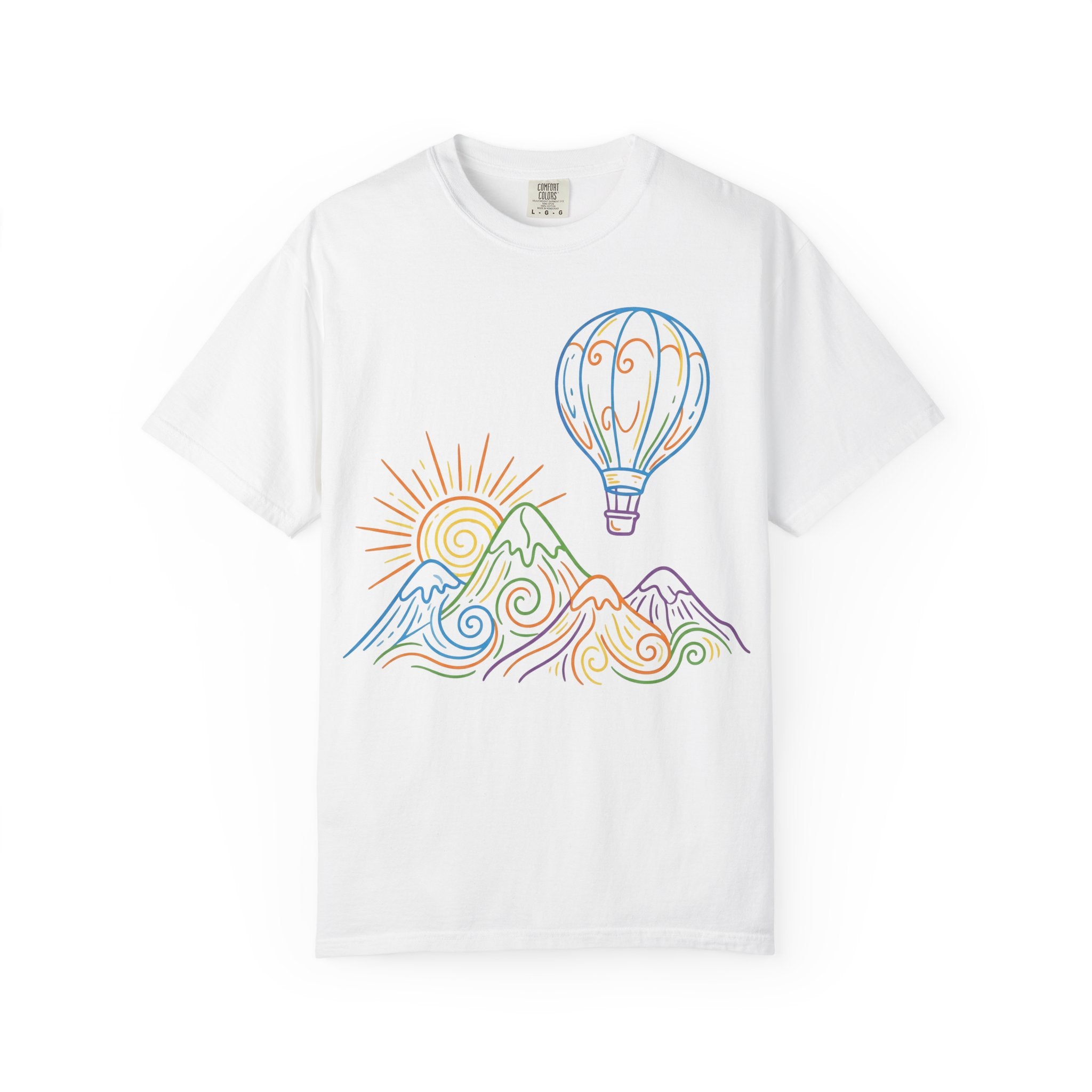 Hot Air Balloon Mountain Pastel T-Shirt