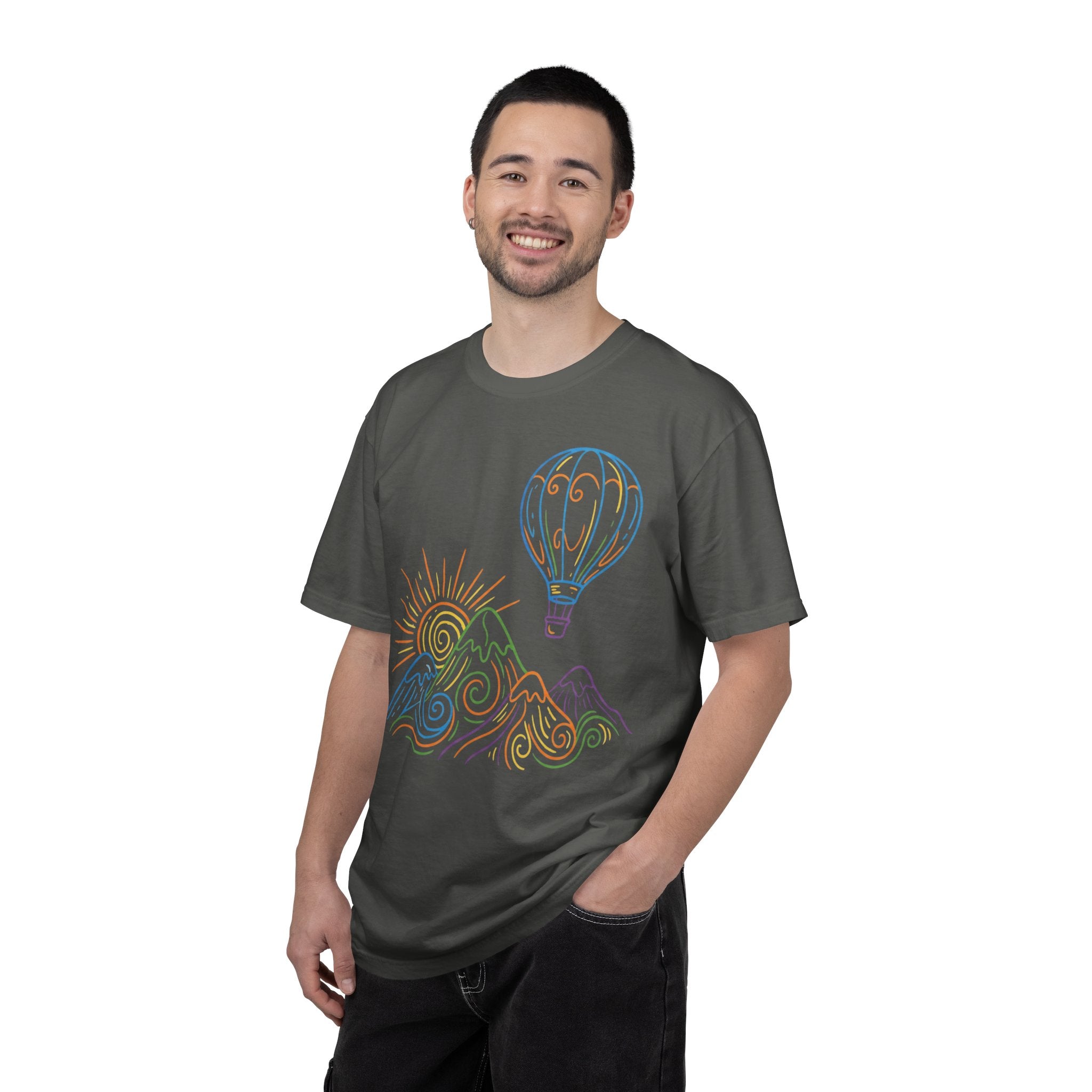 Hot Air Balloon Mountain Pastel T-Shirt