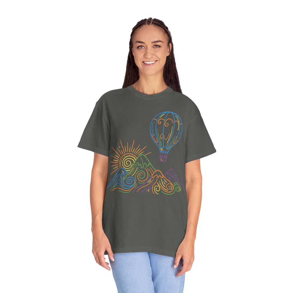 Hot Air Balloon Mountain Pastel T-Shirt