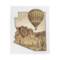 Grand Canyon Arizona Hot Air Balloon Velveteen Plush Blanket