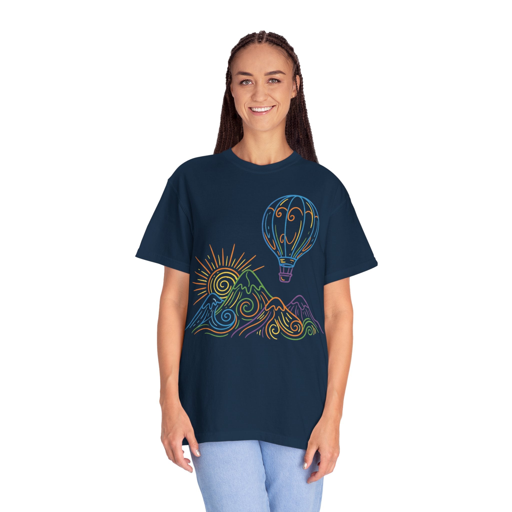 Hot Air Balloon Mountain Pastel T-Shirt