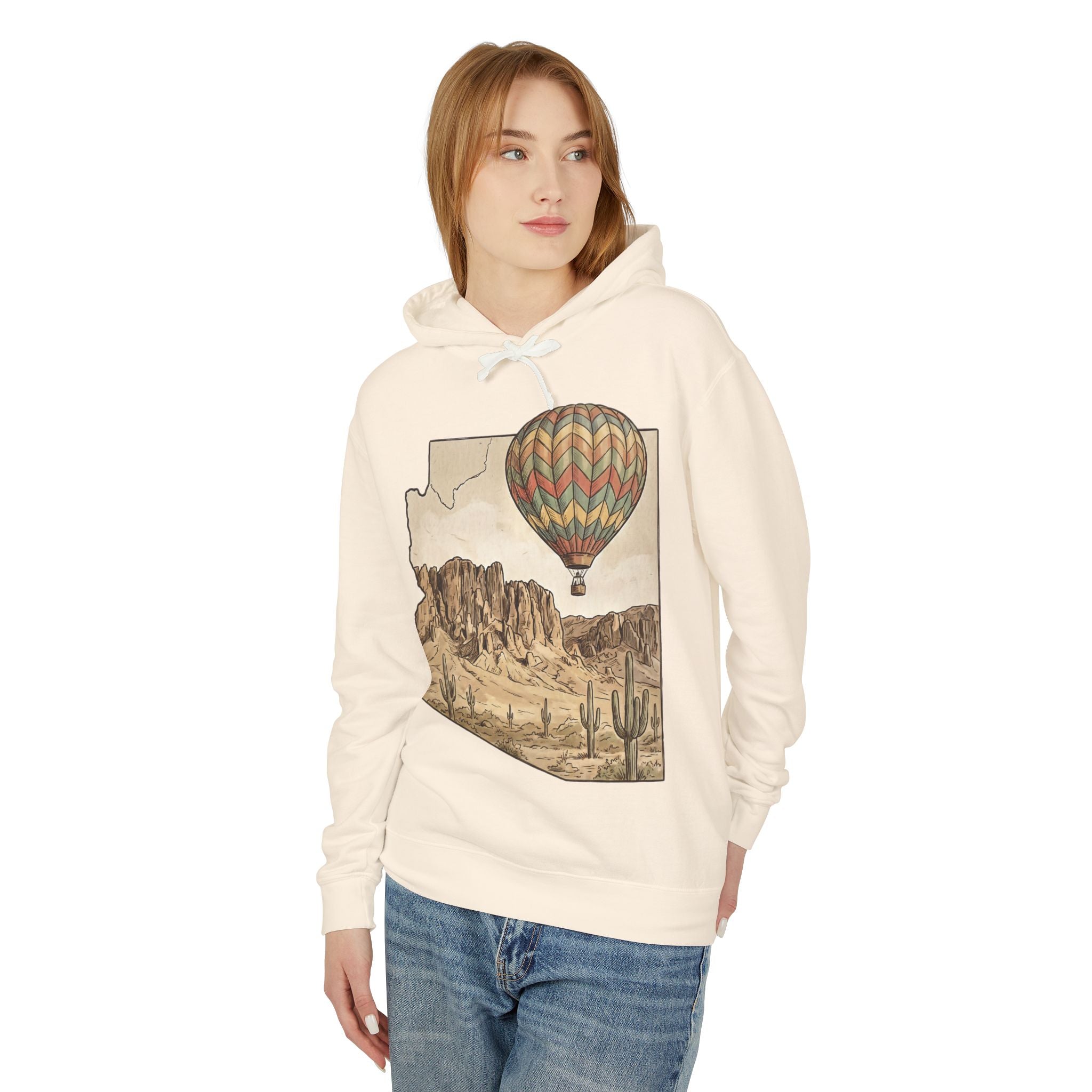 Grand Canyon Arizona Desert Hot Air Balloon Hoodie
