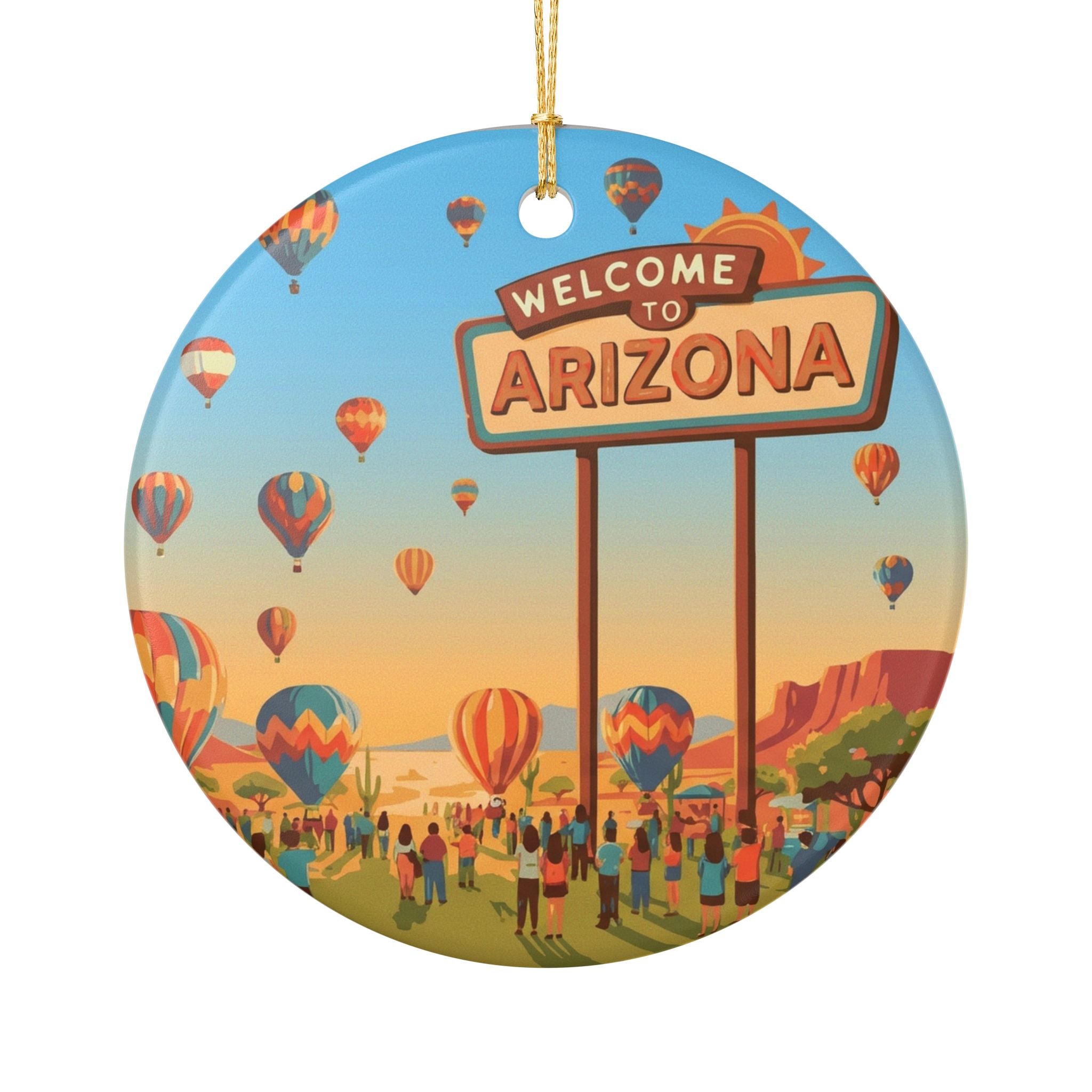 Arizona Hot Air Balloon Ceramic Ornament – Welcome to Arizona Souvenir