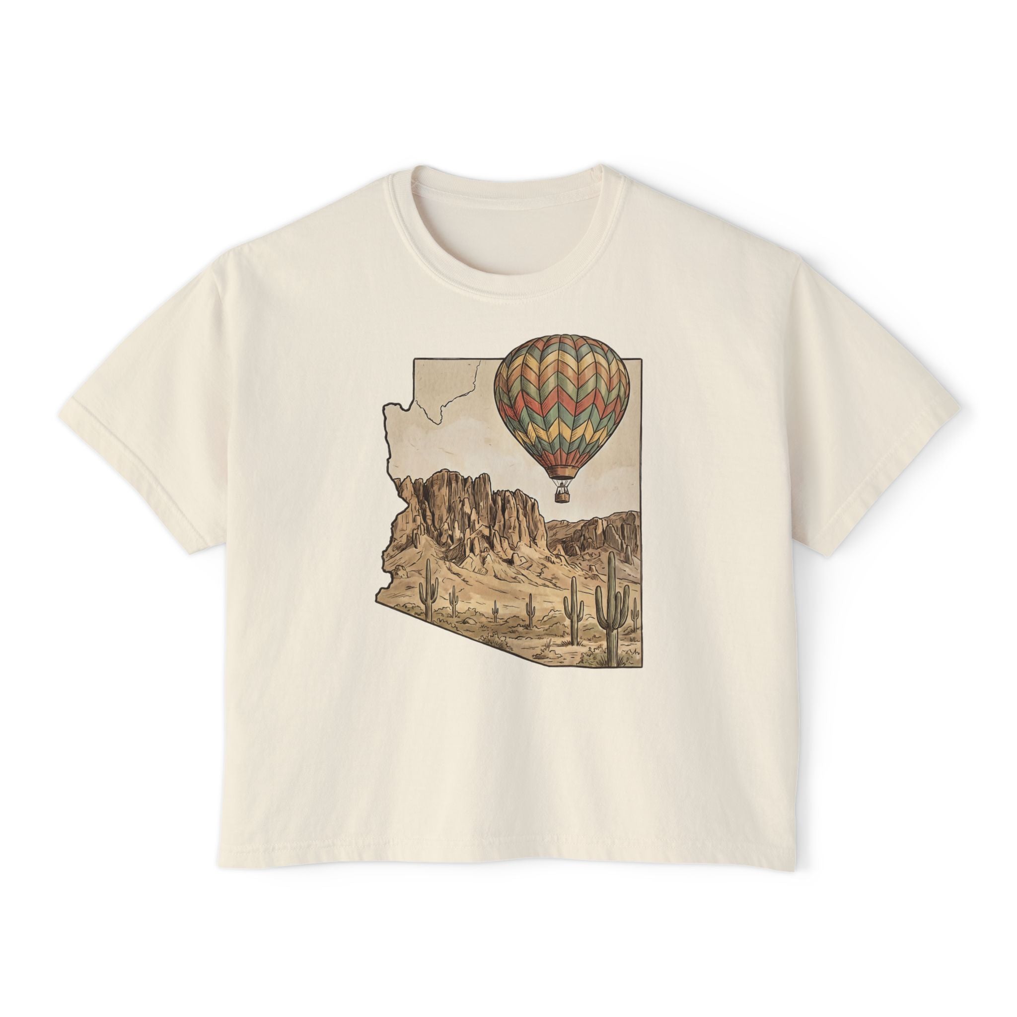 Grand Canyon Arizona Air Balloon Womens Boxy Tee