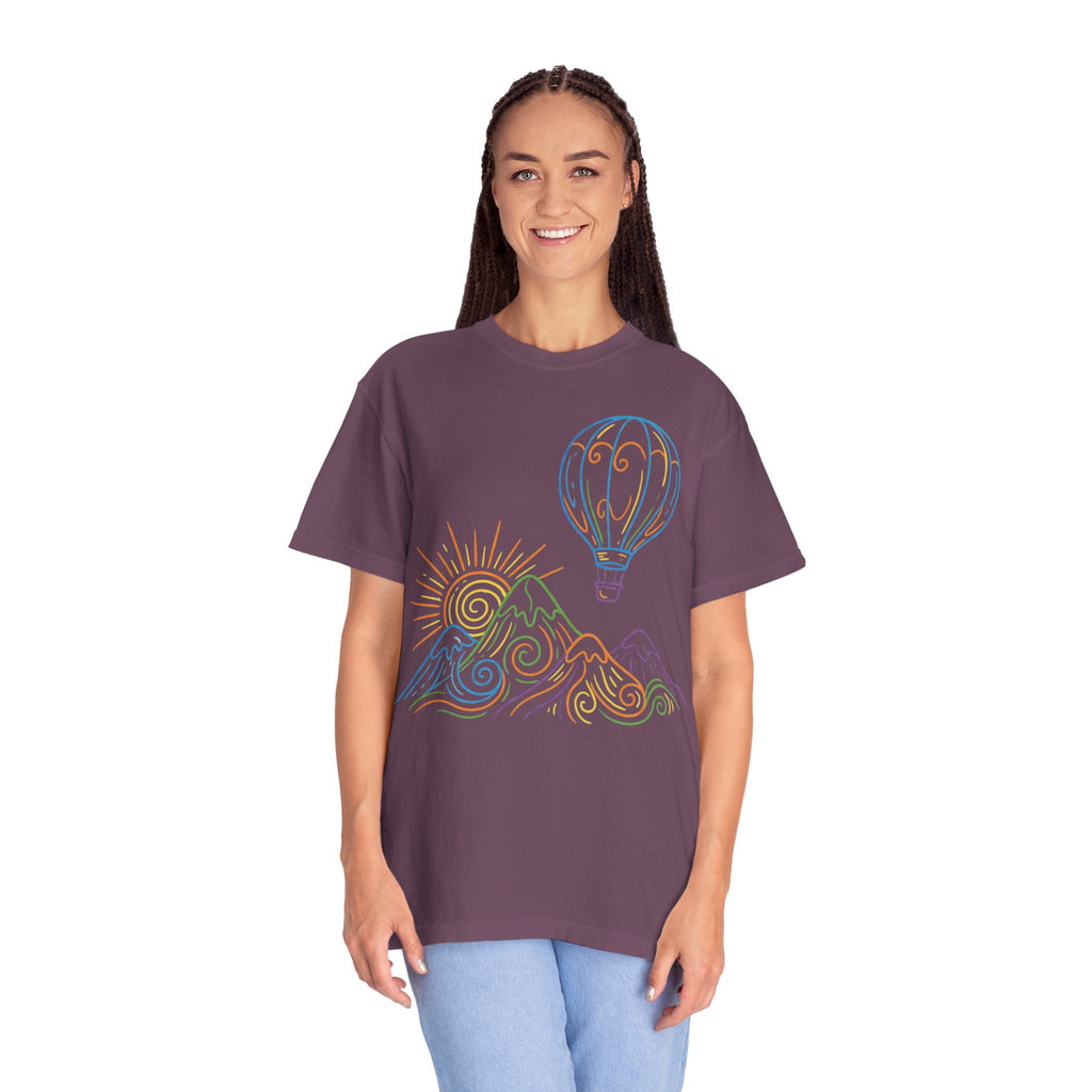 Hot Air Balloon Mountain Pastel T-Shirt