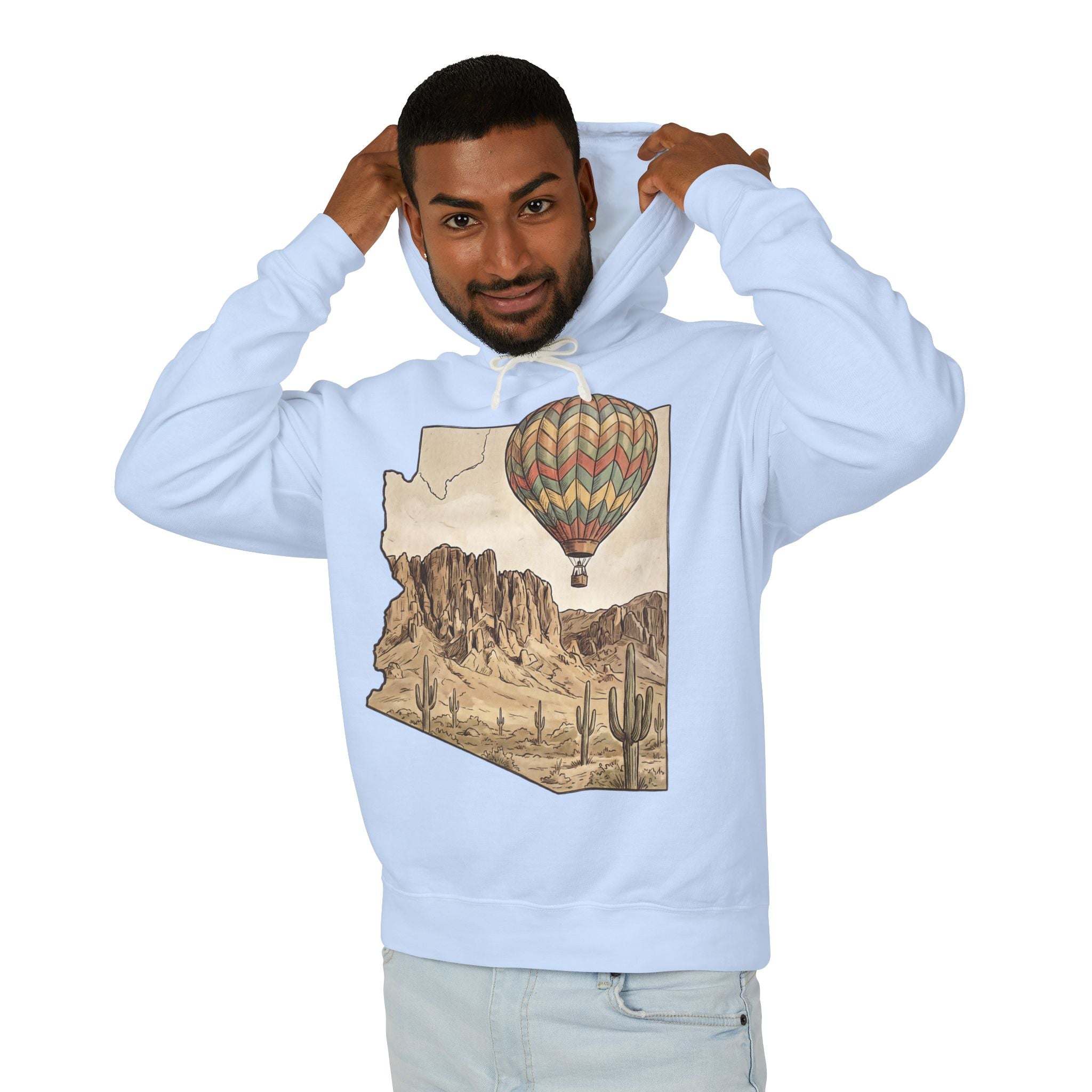 Grand Canyon Arizona Desert Hot Air Balloon Hoodie