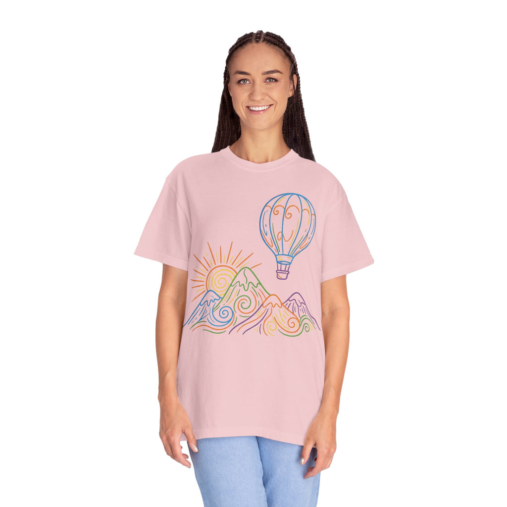 Hot Air Balloon Mountain Pastel T-Shirt