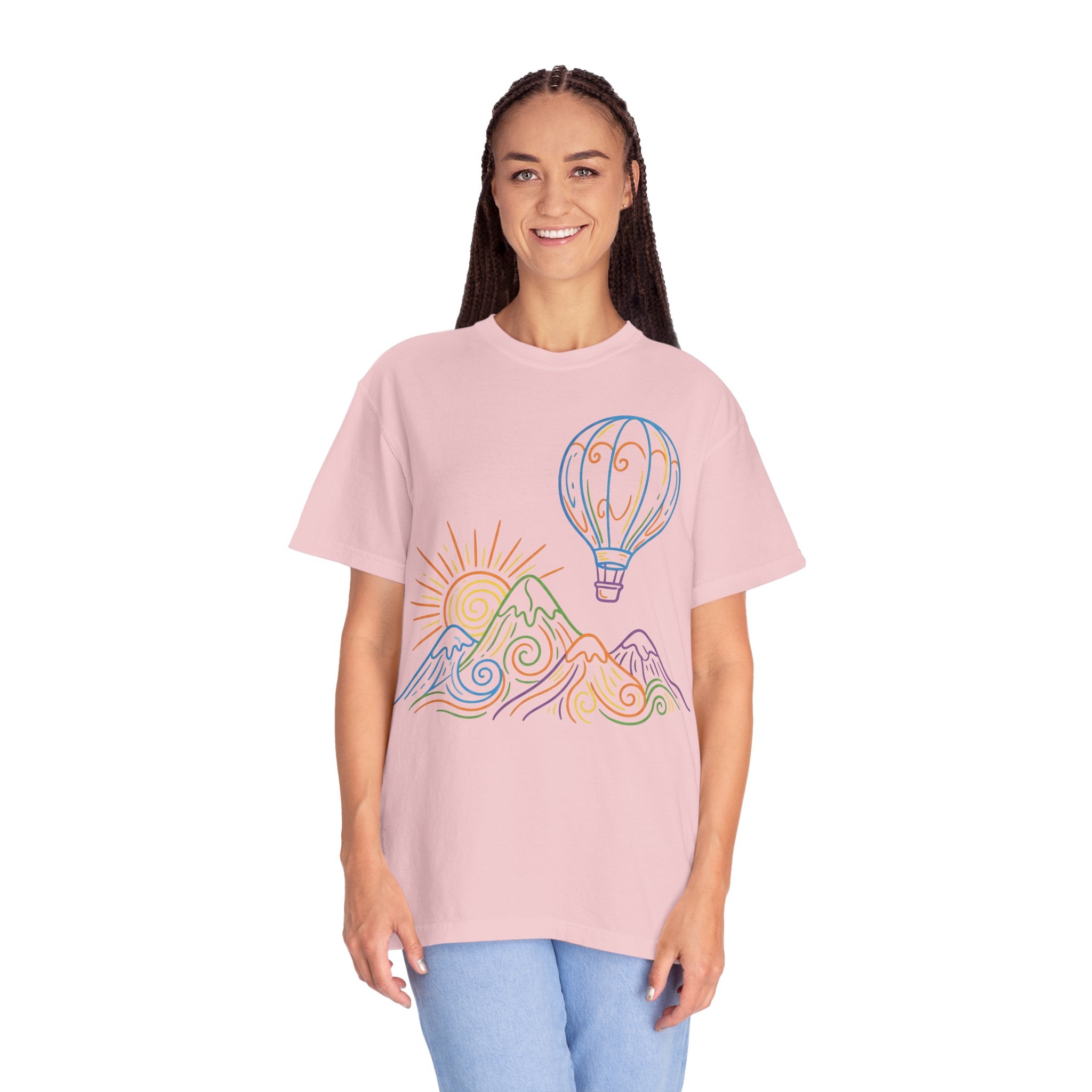 Hot Air Balloon Mountain Pastel T-Shirt